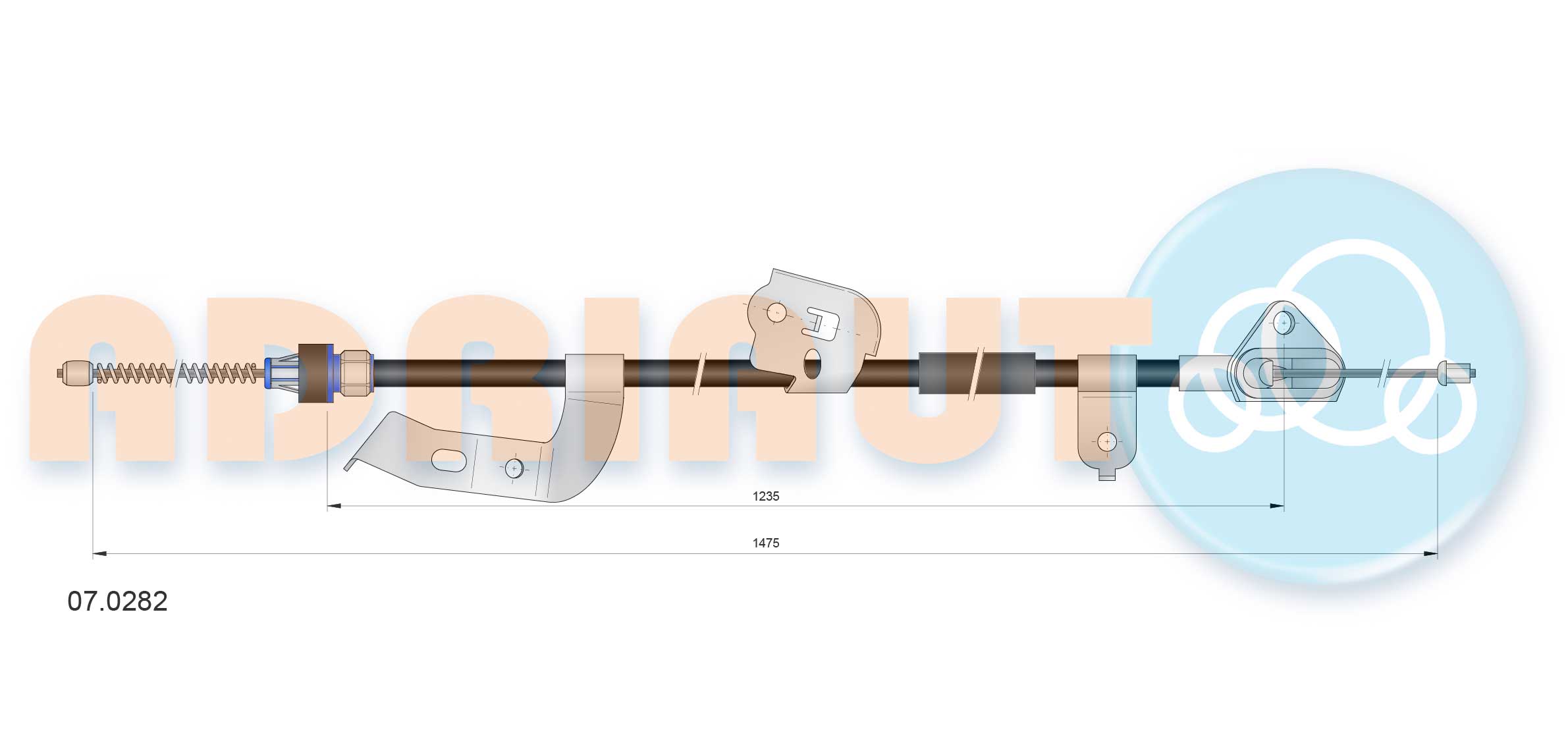 Тросовий привод, стоянкове гальмо   07.0282   ADRIAUTO