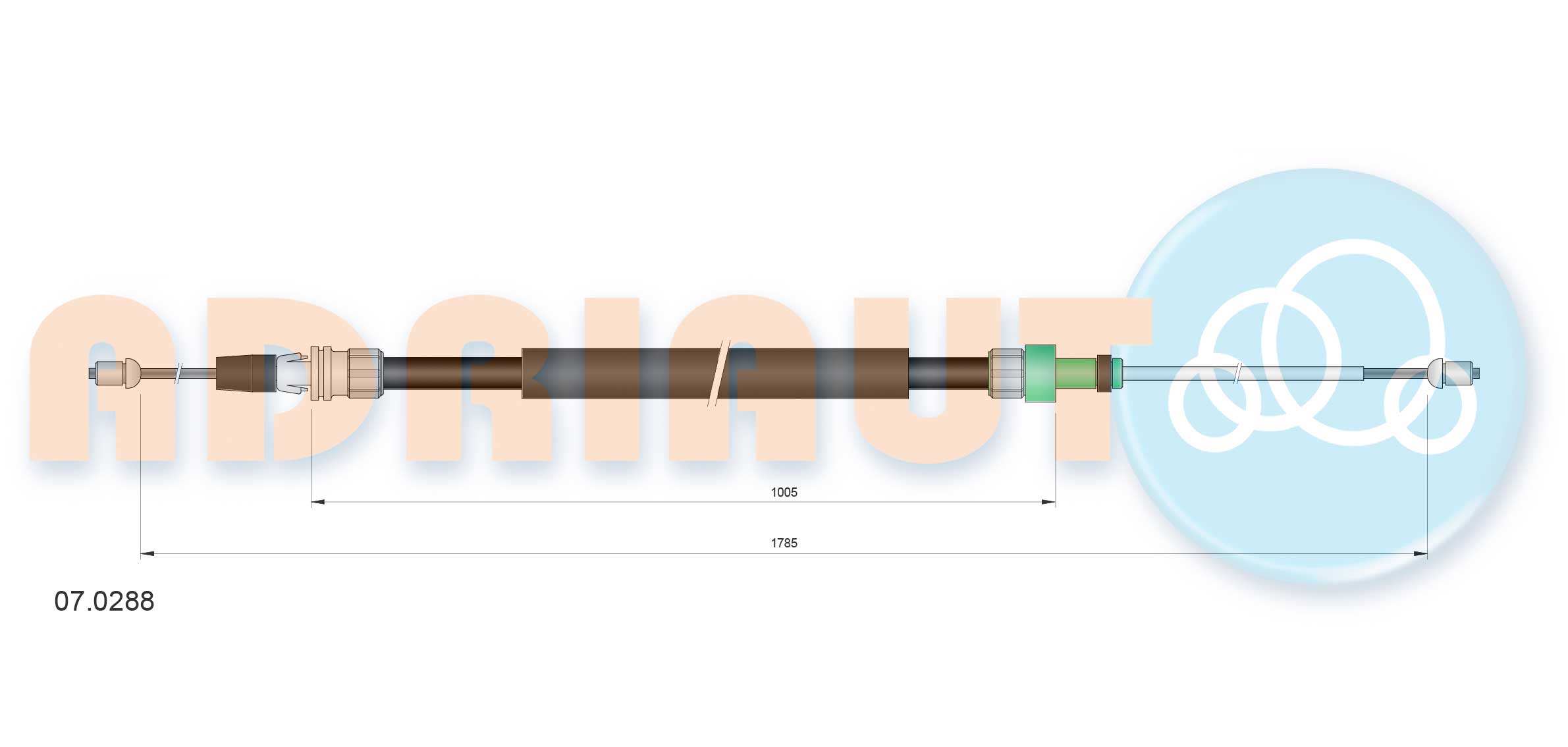 Тросовий привод, стоянкове гальмо   07.0288   ADRIAUTO