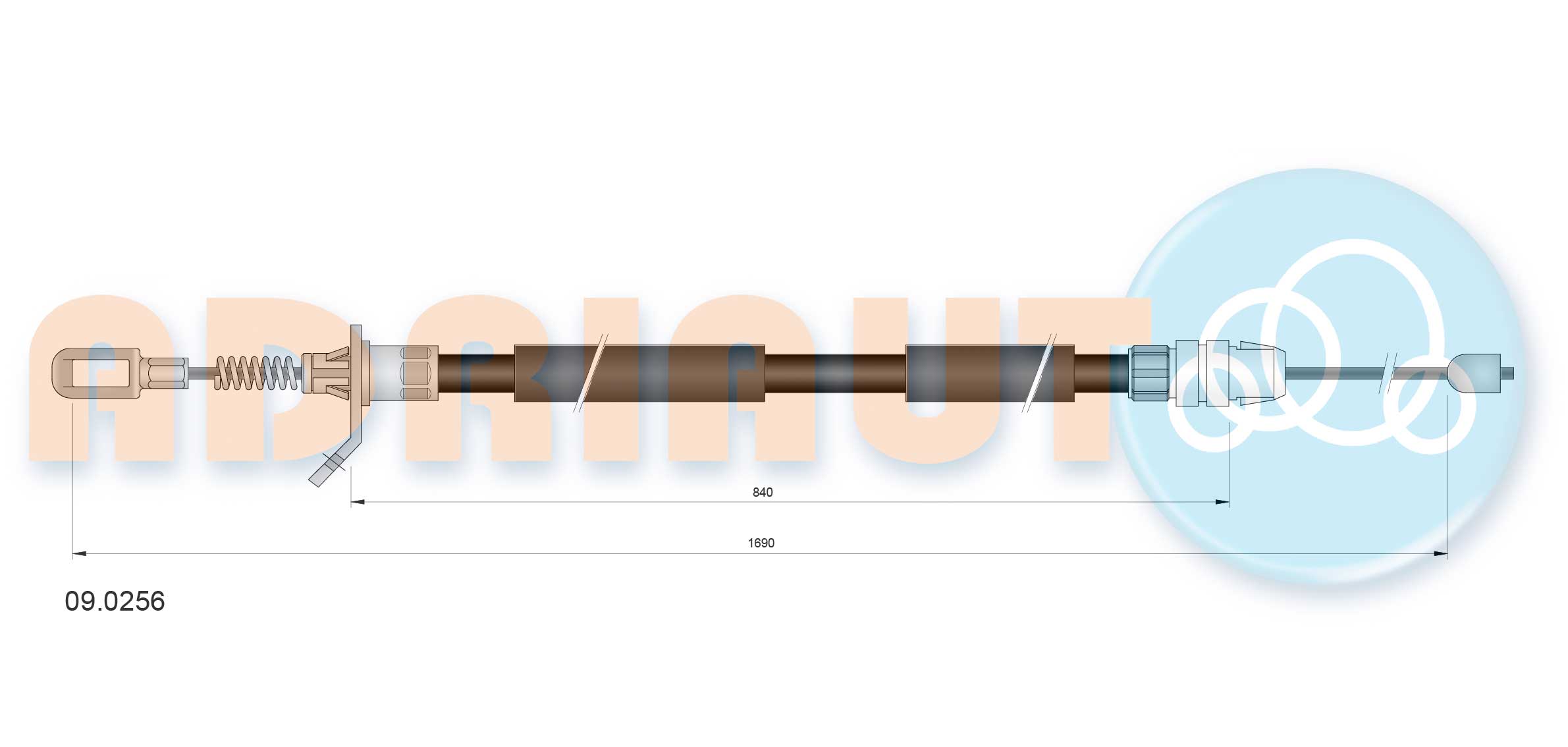 Тросовий привод, стоянкове гальмо   09.0256   ADRIAUTO