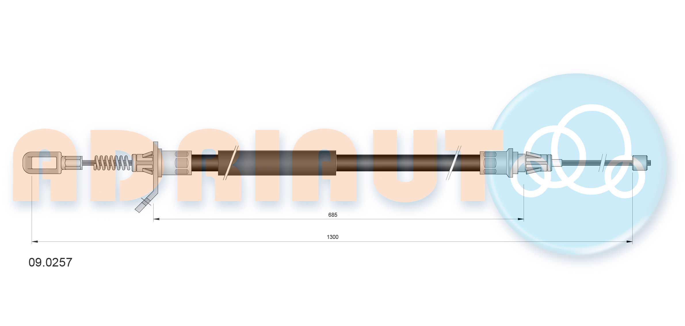 Тросовий привод, стоянкове гальмо   09.0257   ADRIAUTO