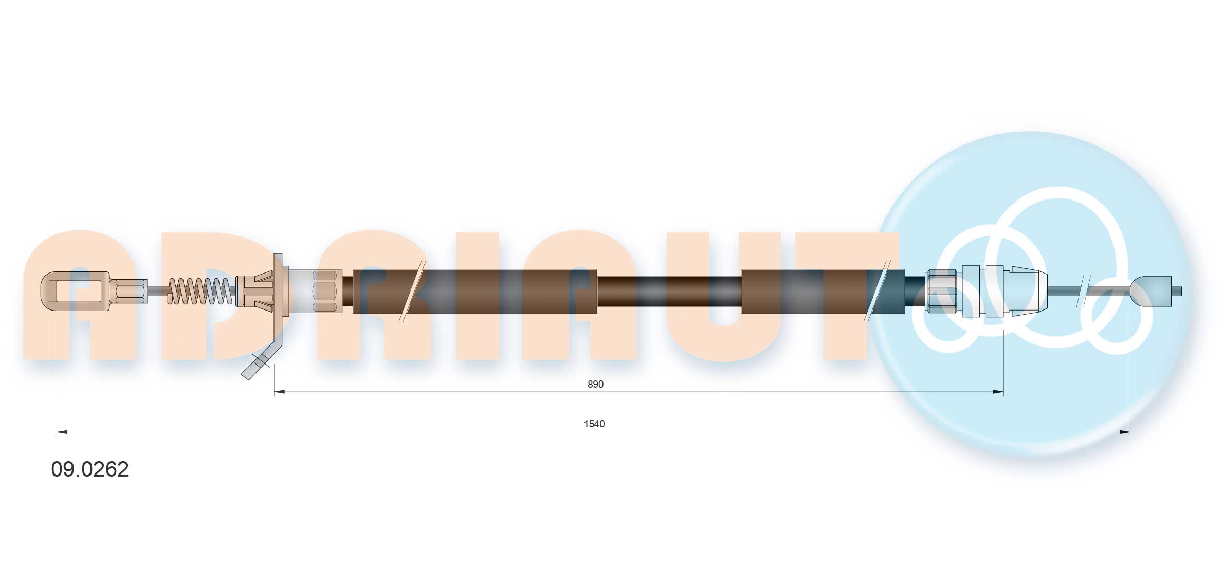 Тросовий привод, стоянкове гальмо   09.0262   ADRIAUTO