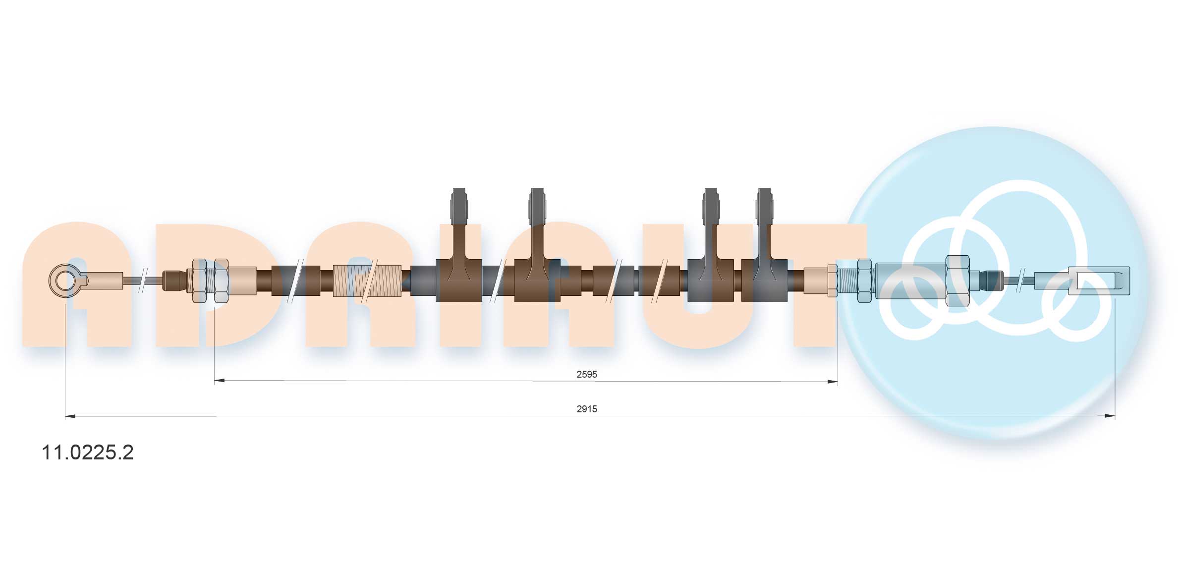 Тросовий привод, стоянкове гальмо   11.0225.2   ADRIAUTO