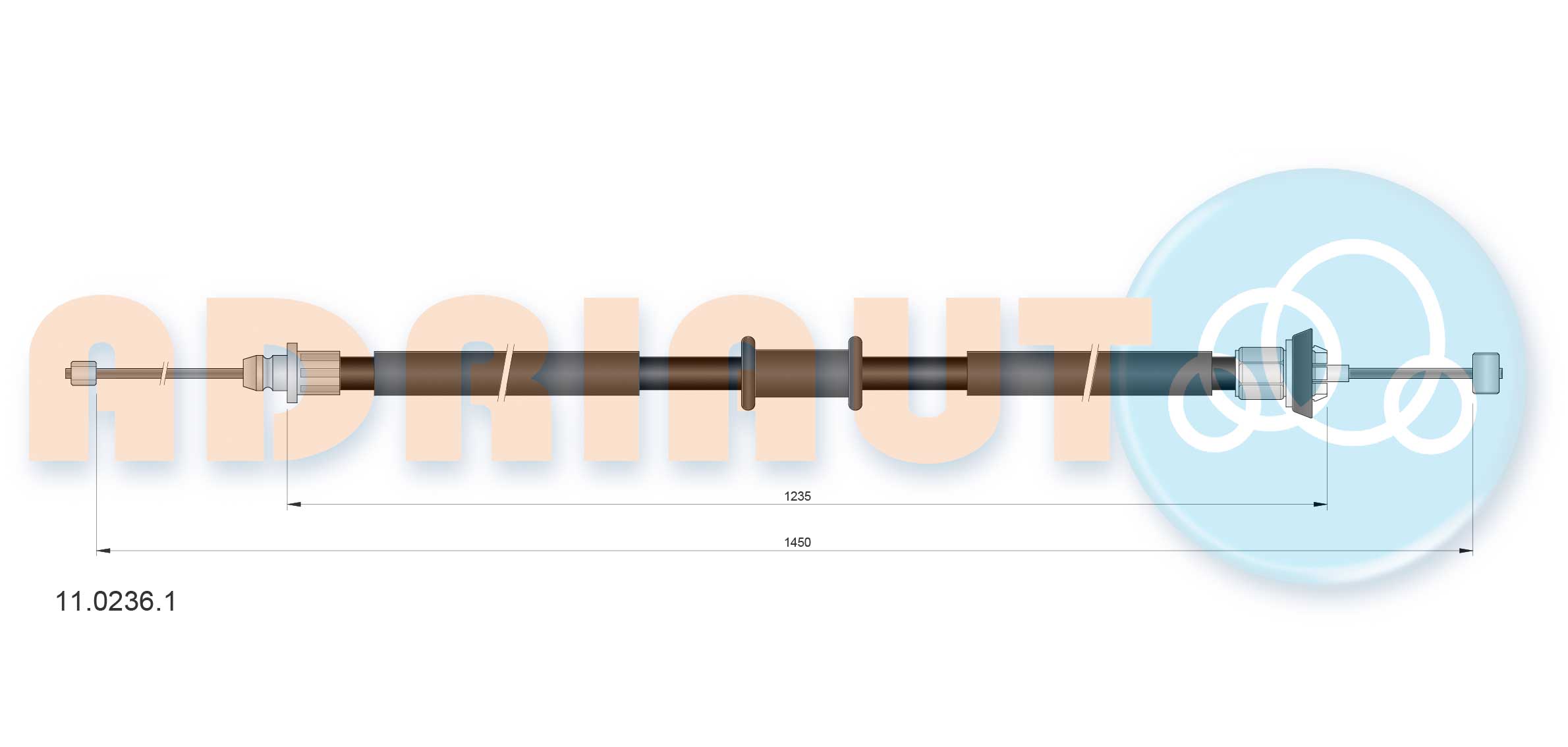 Тросик, cтояночный тормоз   11.0236.1   ADRIAUTO