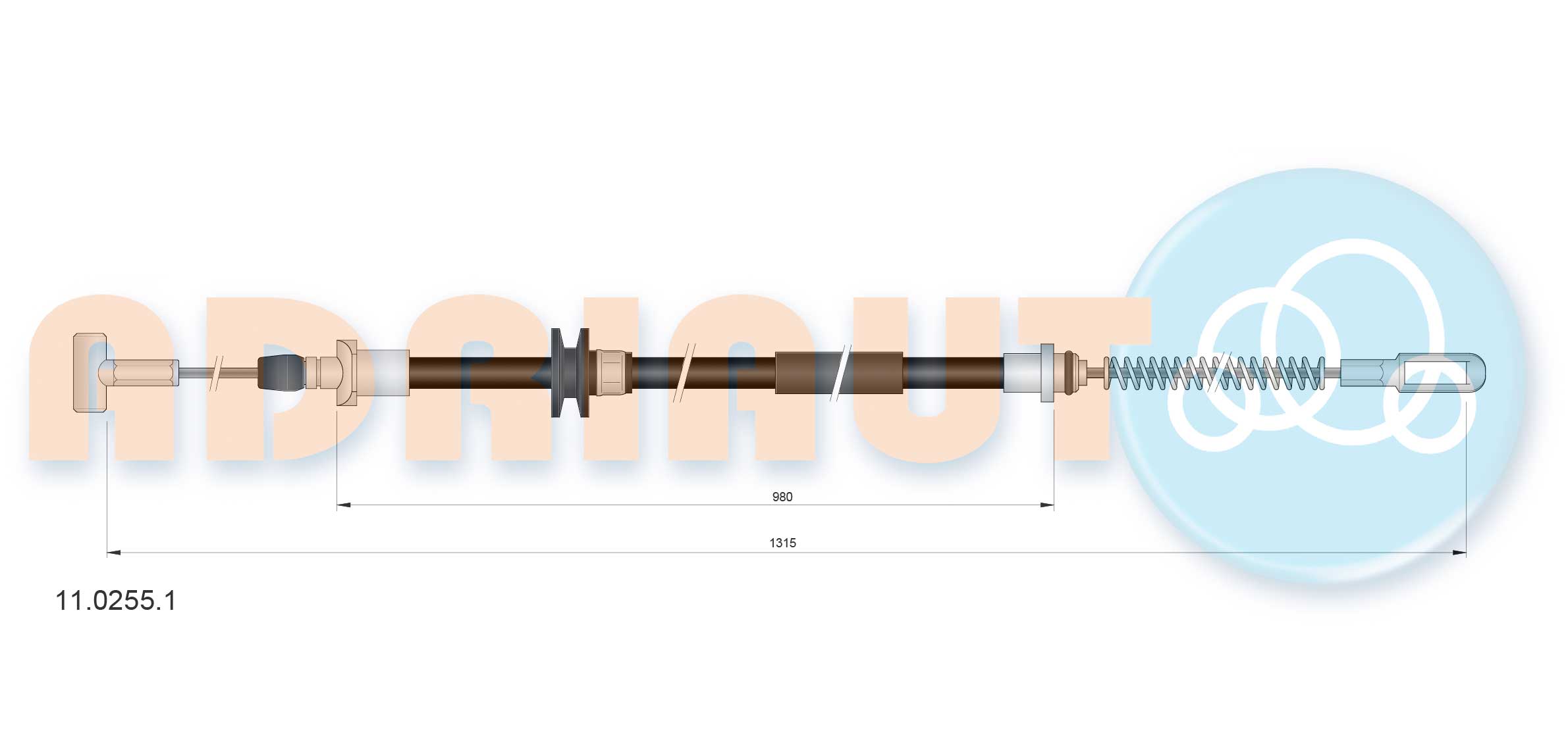 Тросик, cтояночный тормоз   11.0255.1   ADRIAUTO