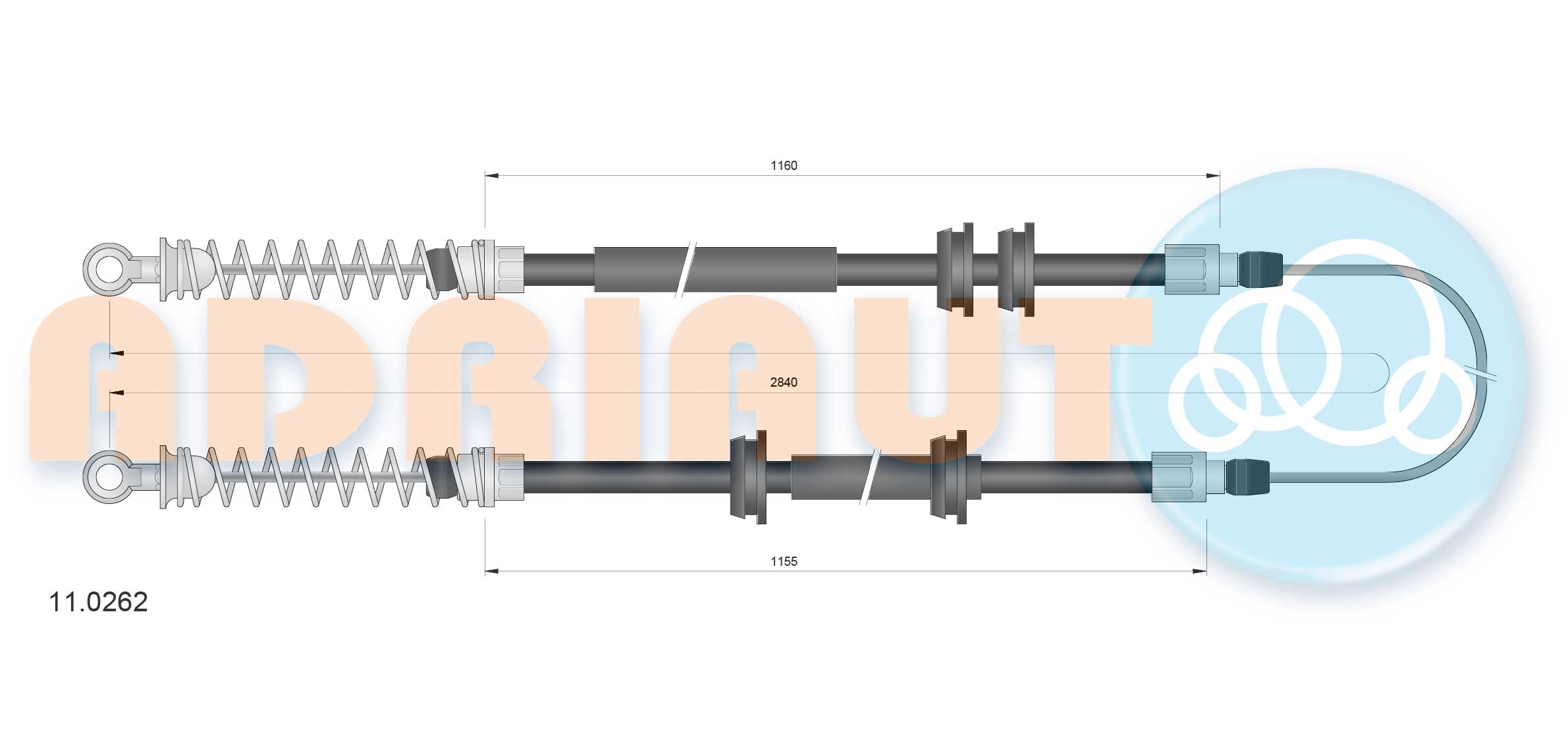 Тросик, cтояночный тормоз   11.0262   ADRIAUTO