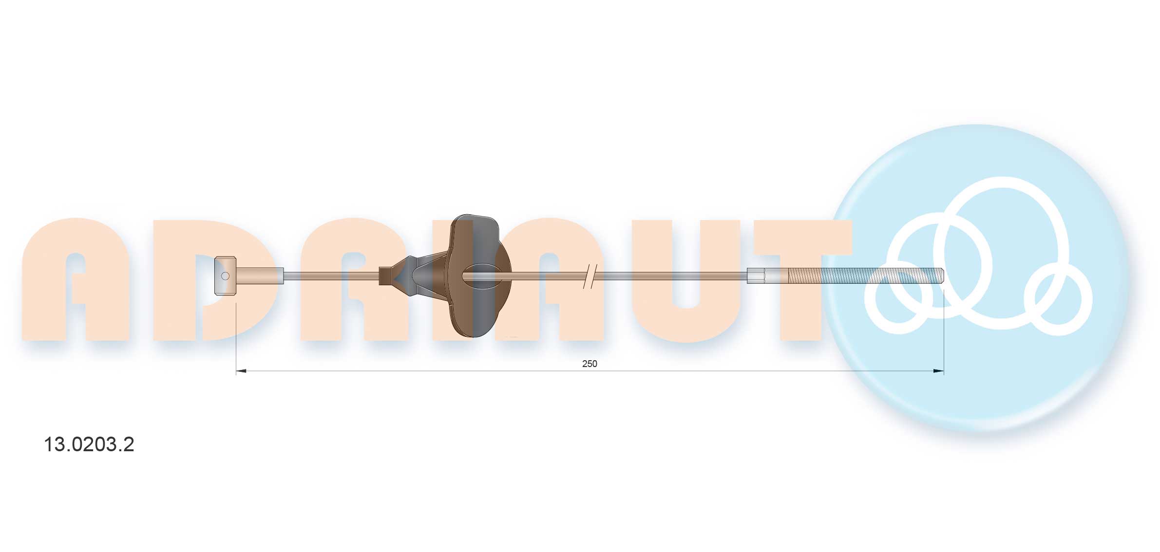 Тросовий привод, стоянкове гальмо   13.0203.2   ADRIAUTO