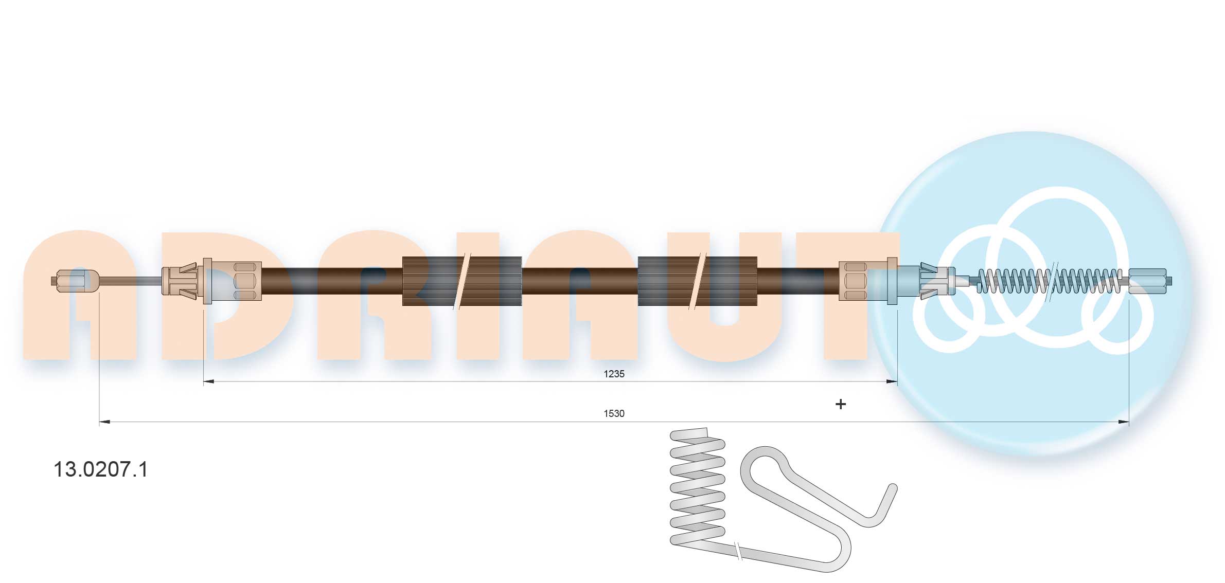 Тросовий привод, стоянкове гальмо   13.0207.1   ADRIAUTO