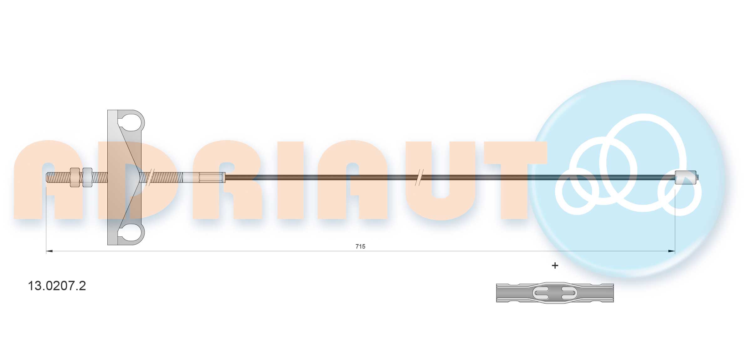 Тросик, cтояночный тормоз   13.0207.2   ADRIAUTO