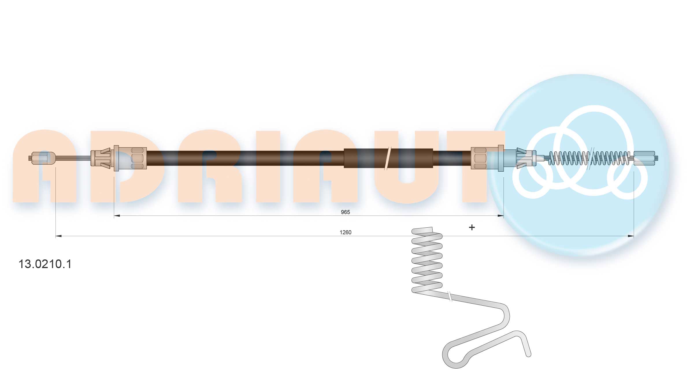 Тросик, cтояночный тормоз   13.0210.1   ADRIAUTO