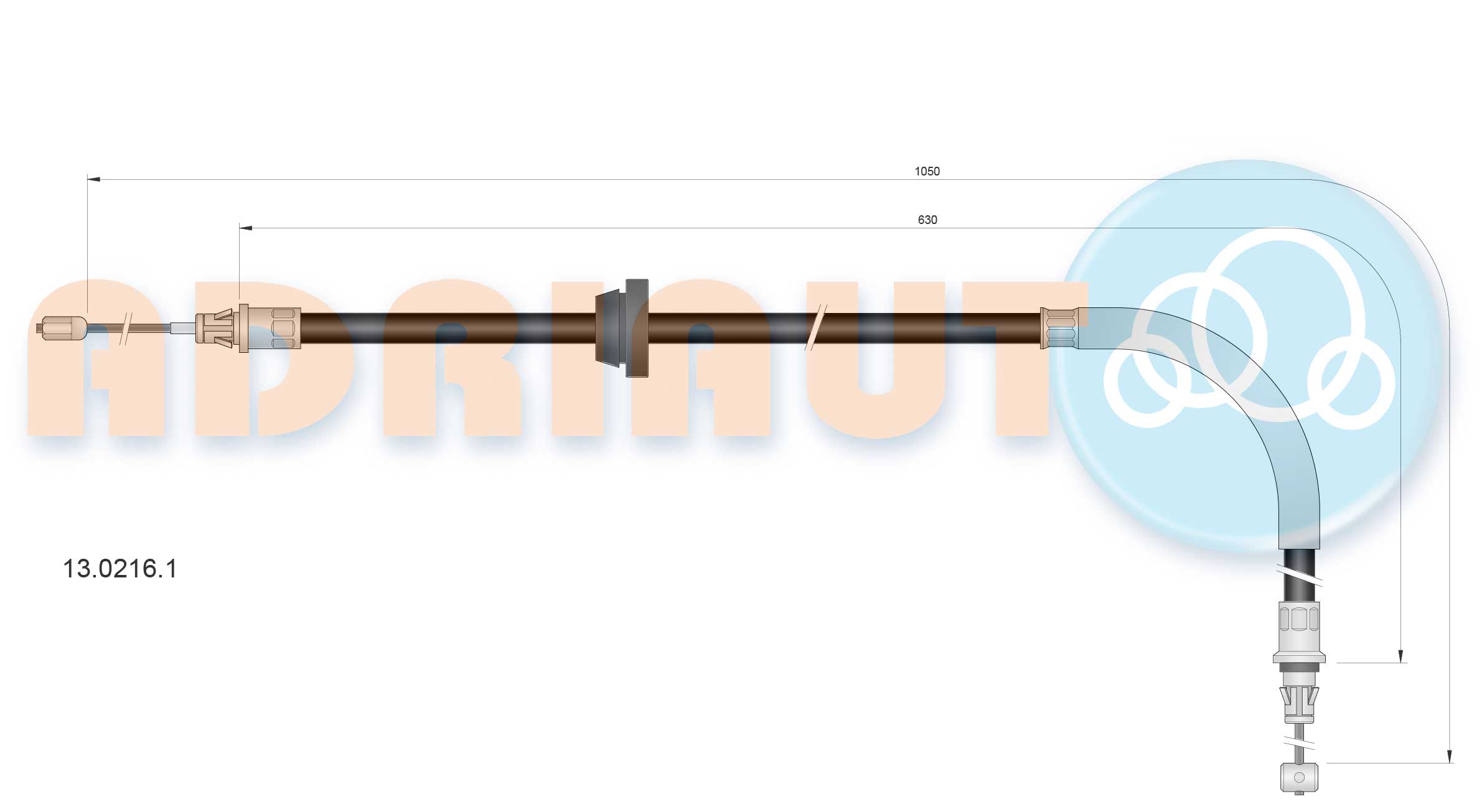 Тросовий привод, стоянкове гальмо   13.0216.1   ADRIAUTO