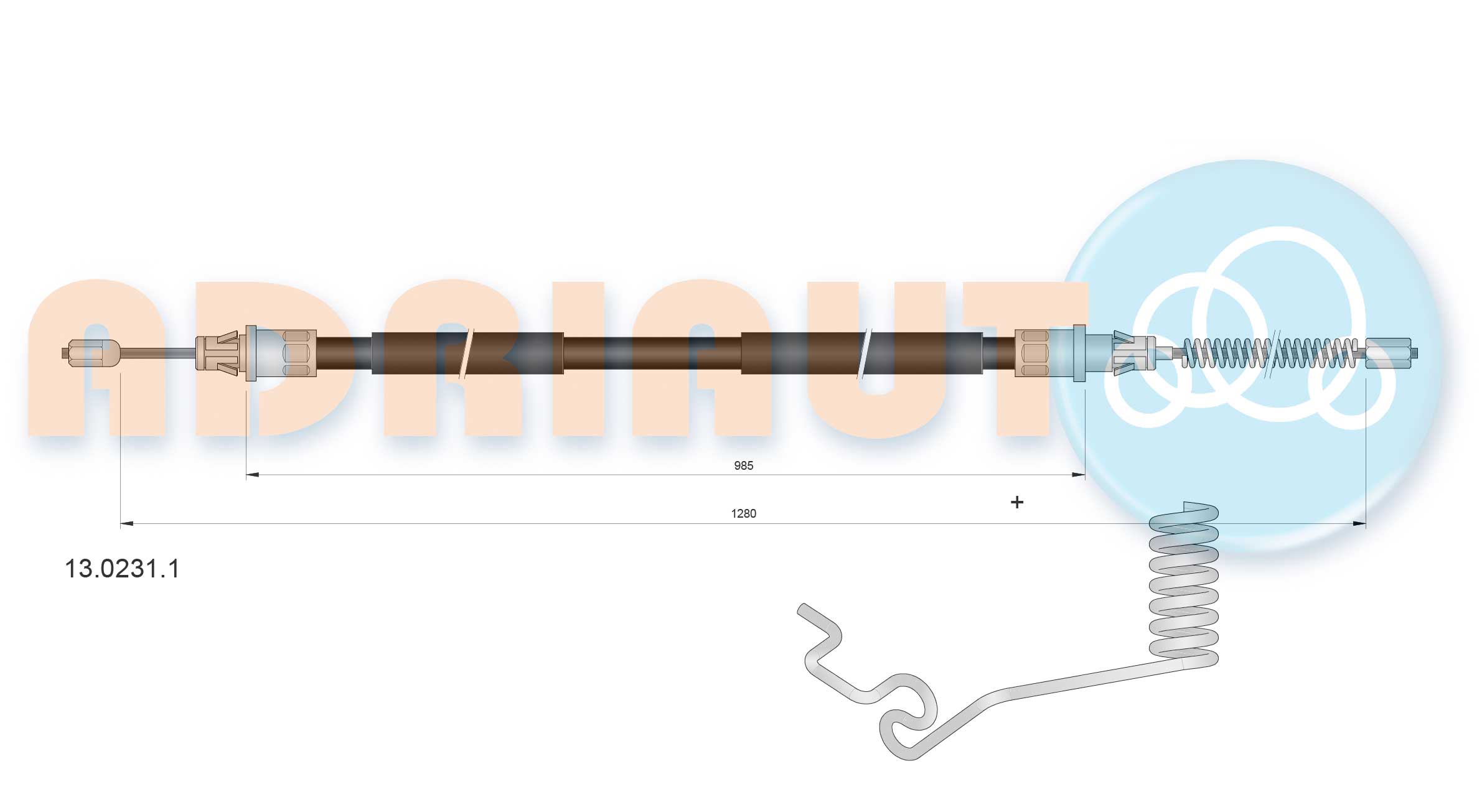 Тросовий привод, стоянкове гальмо   13.0231.1   ADRIAUTO