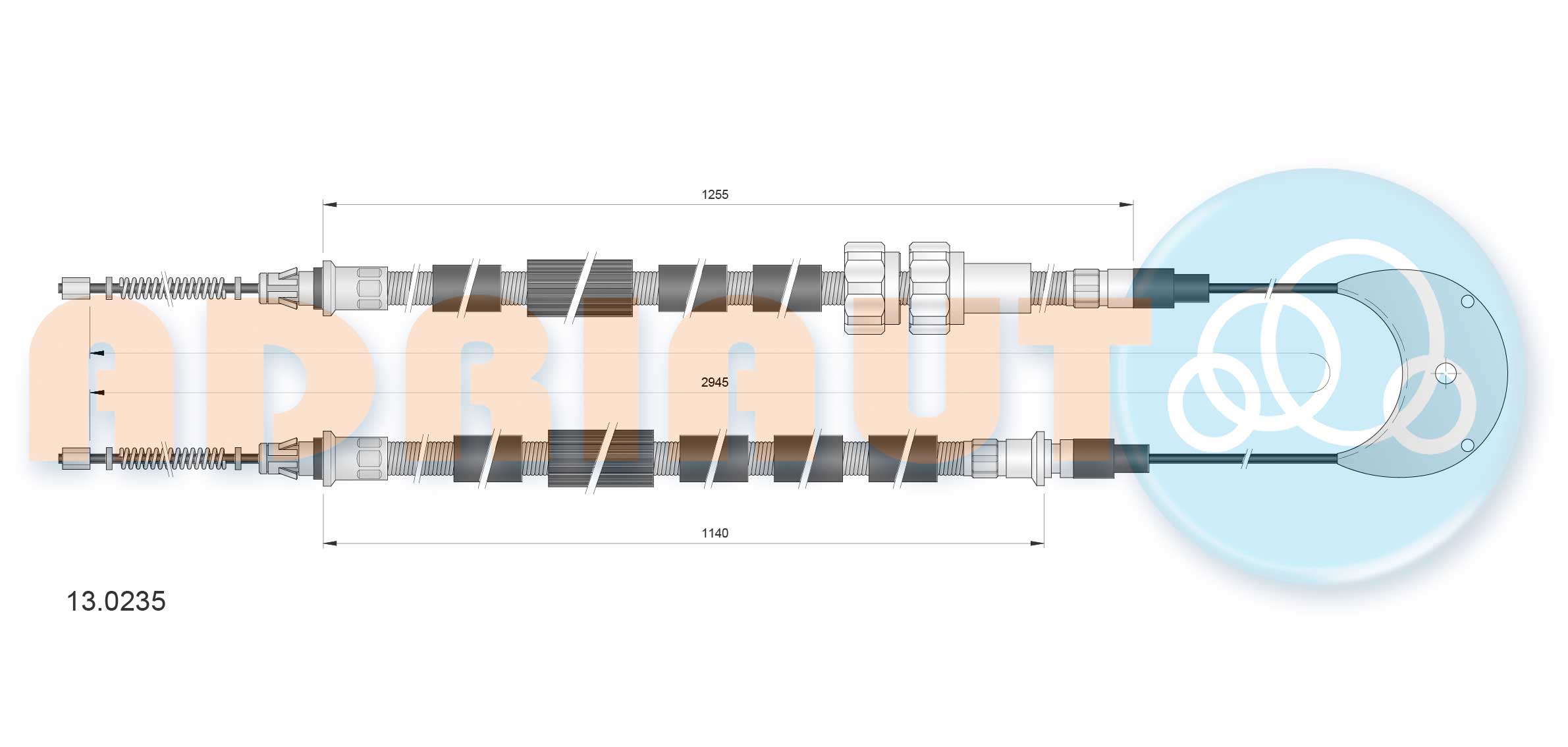 Тросовий привод, стоянкове гальмо   13.0235   ADRIAUTO