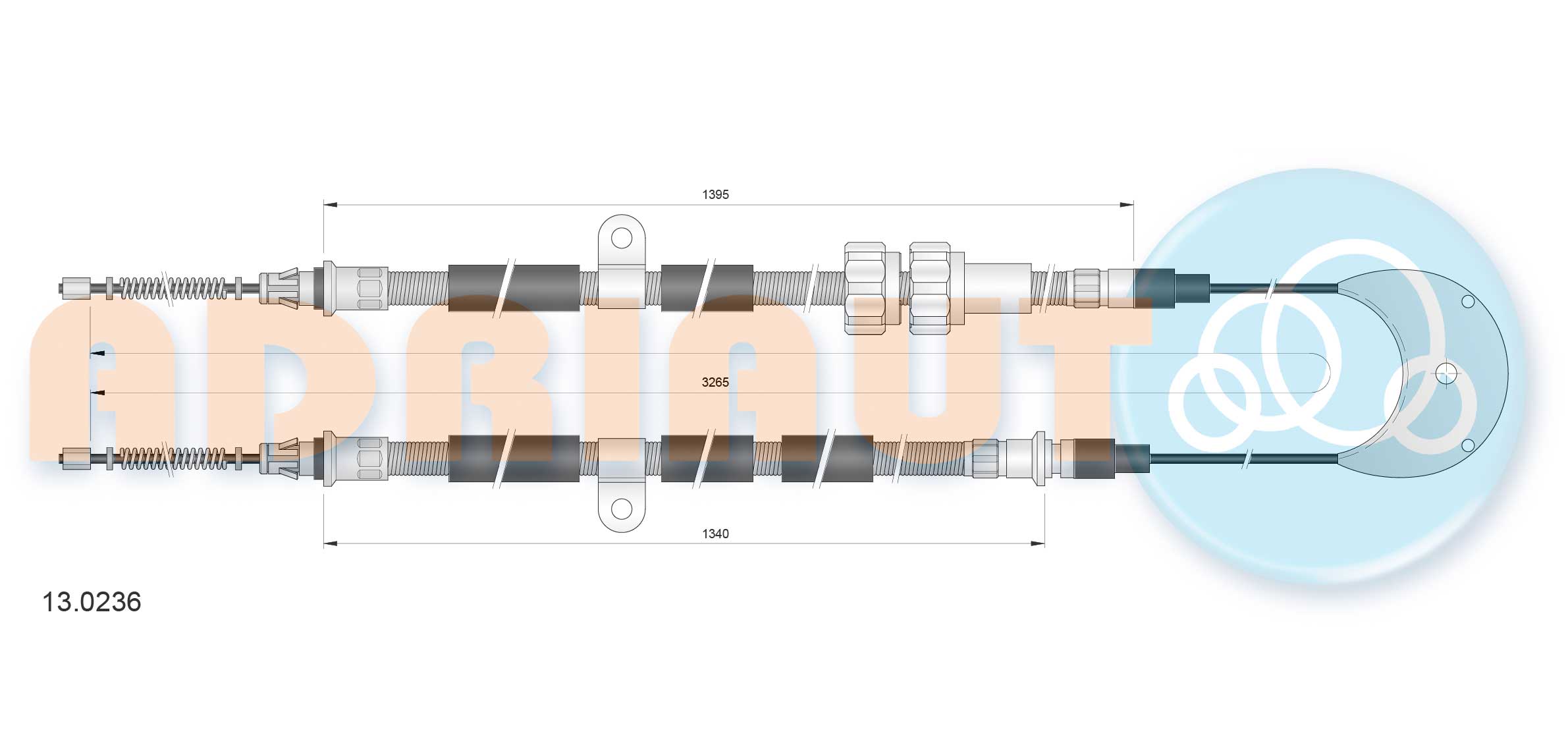 Тросовий привод, стоянкове гальмо   13.0236   ADRIAUTO
