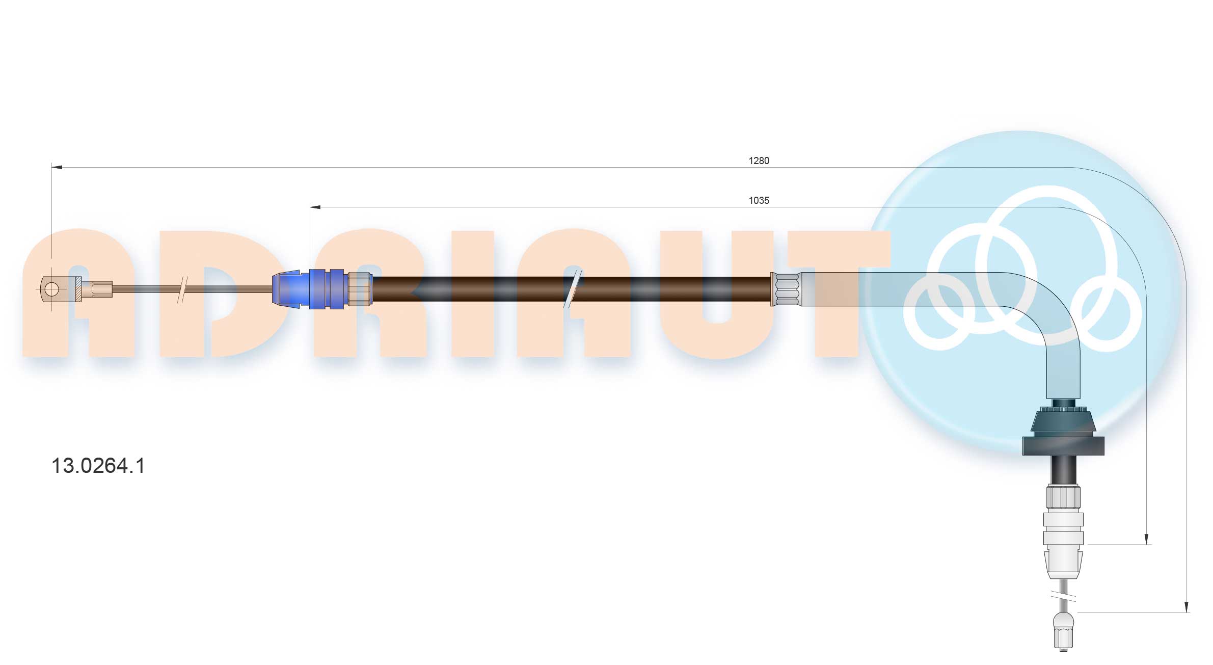 Тросик, cтояночный тормоз   13.0264.1   ADRIAUTO