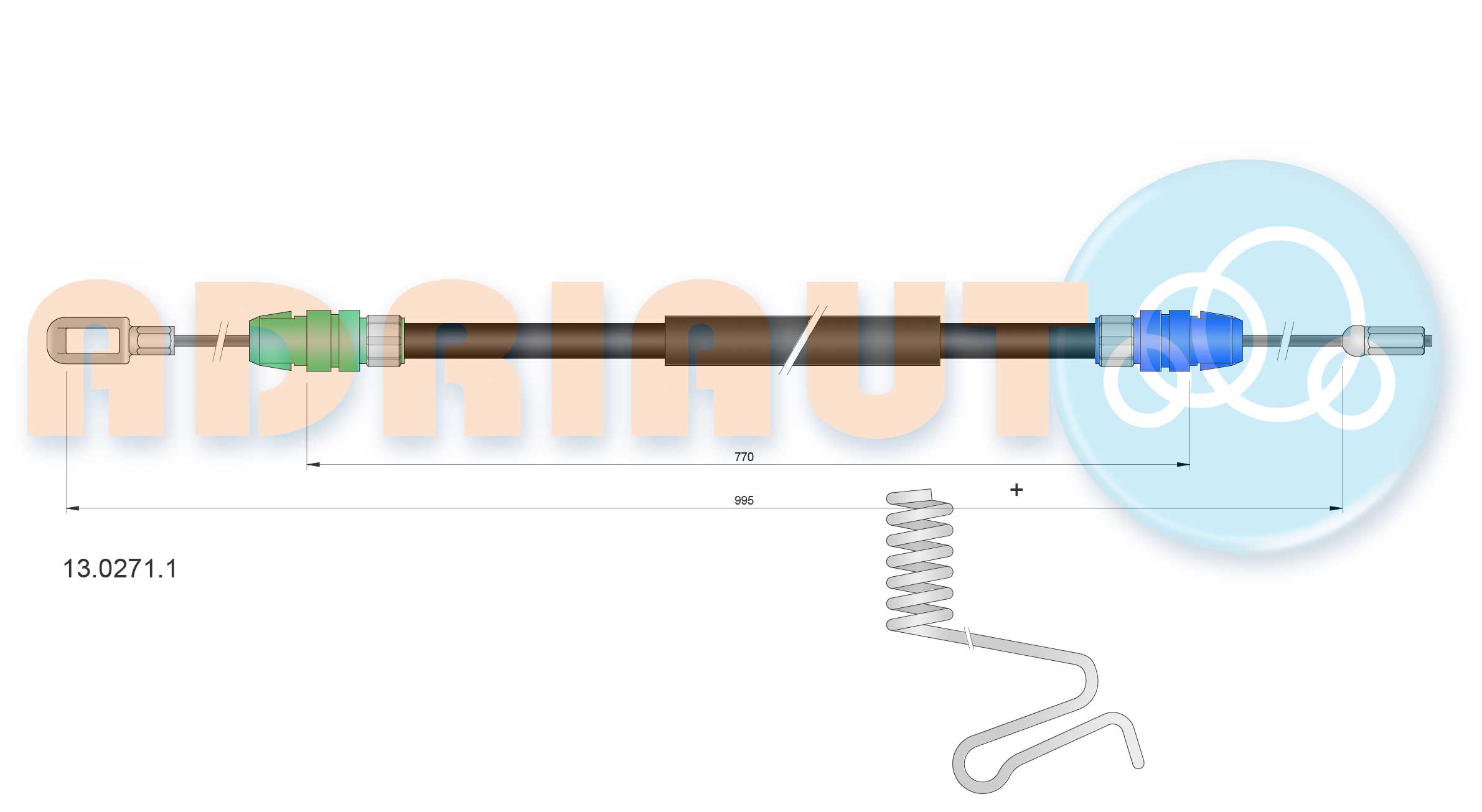 Тросовий привод, стоянкове гальмо   13.0271.1   ADRIAUTO