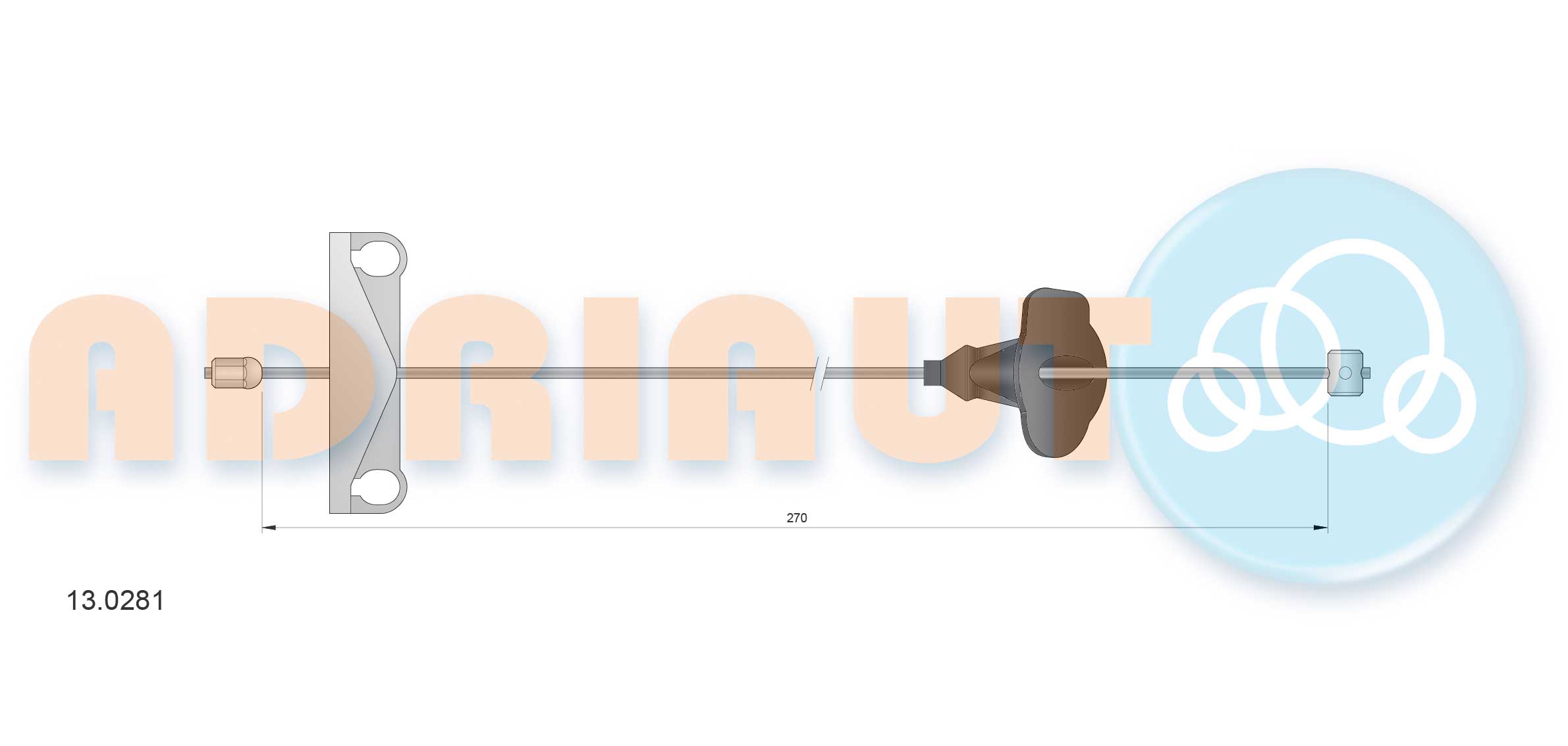 Тросик, cтояночный тормоз   13.0281   ADRIAUTO