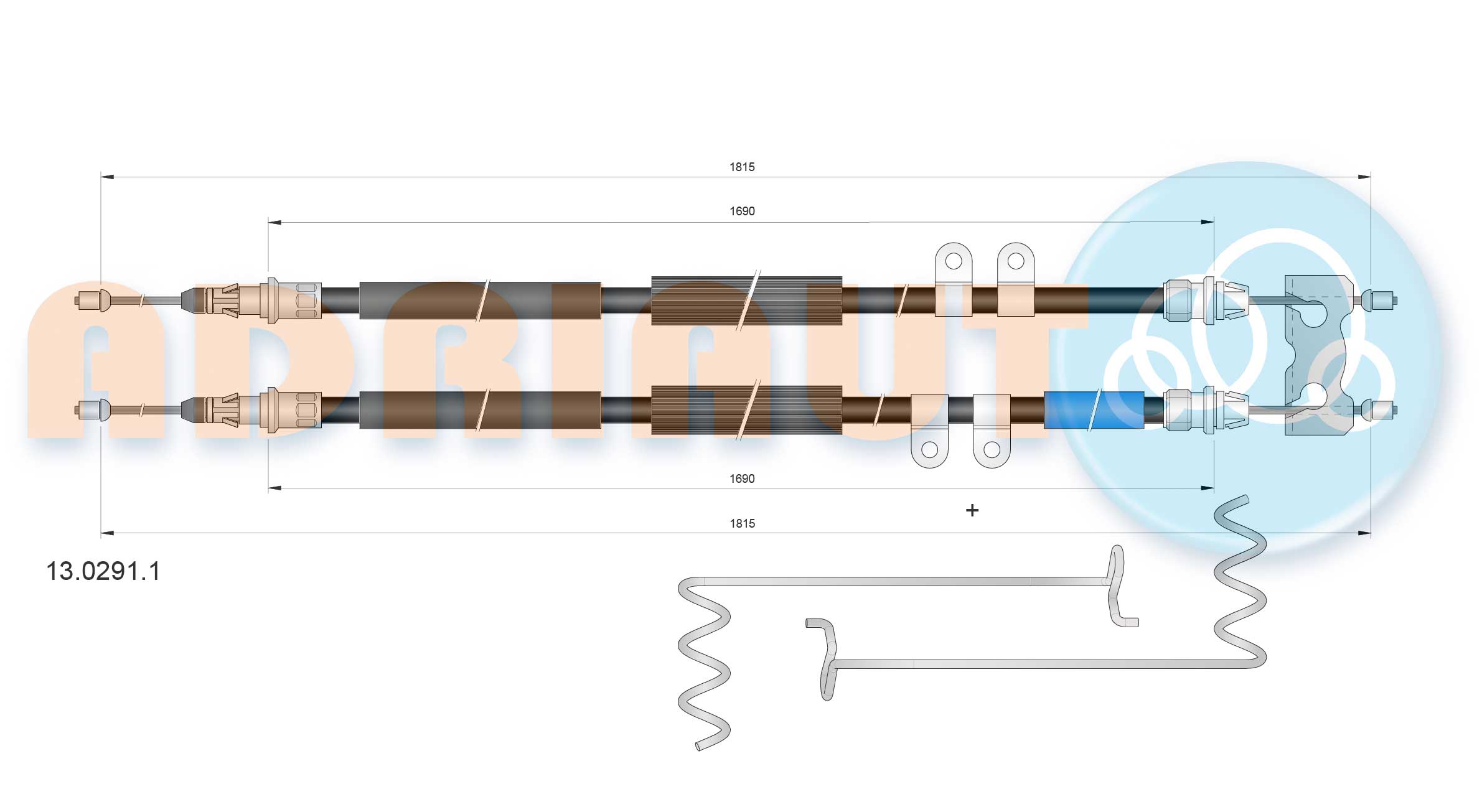 Тросик, cтояночный тормоз   13.0291.1   ADRIAUTO