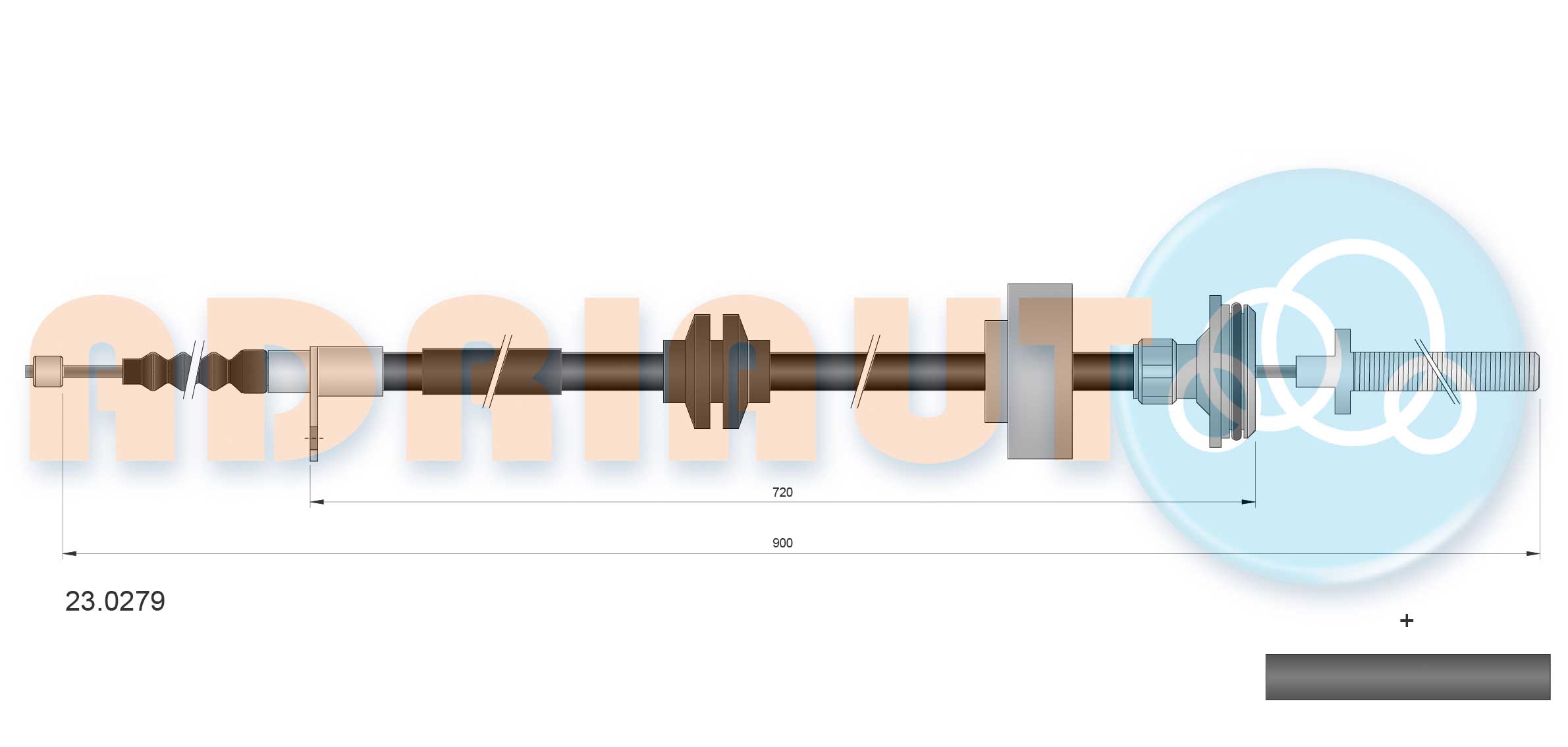 Тросик, cтояночный тормоз   23.0279   ADRIAUTO