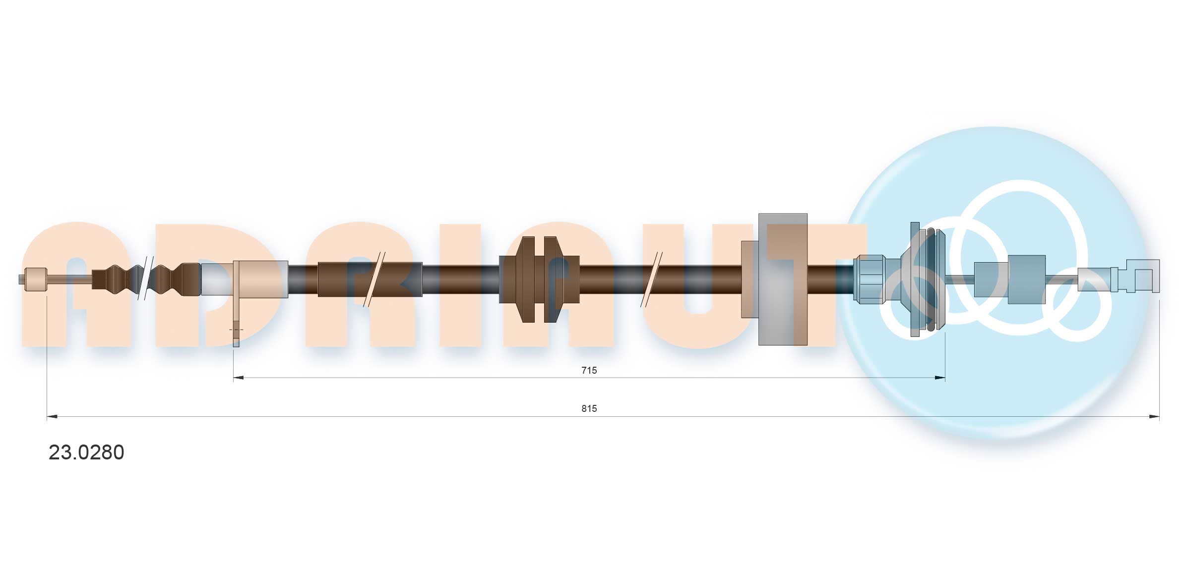 Тросовий привод, стоянкове гальмо   23.0280   ADRIAUTO