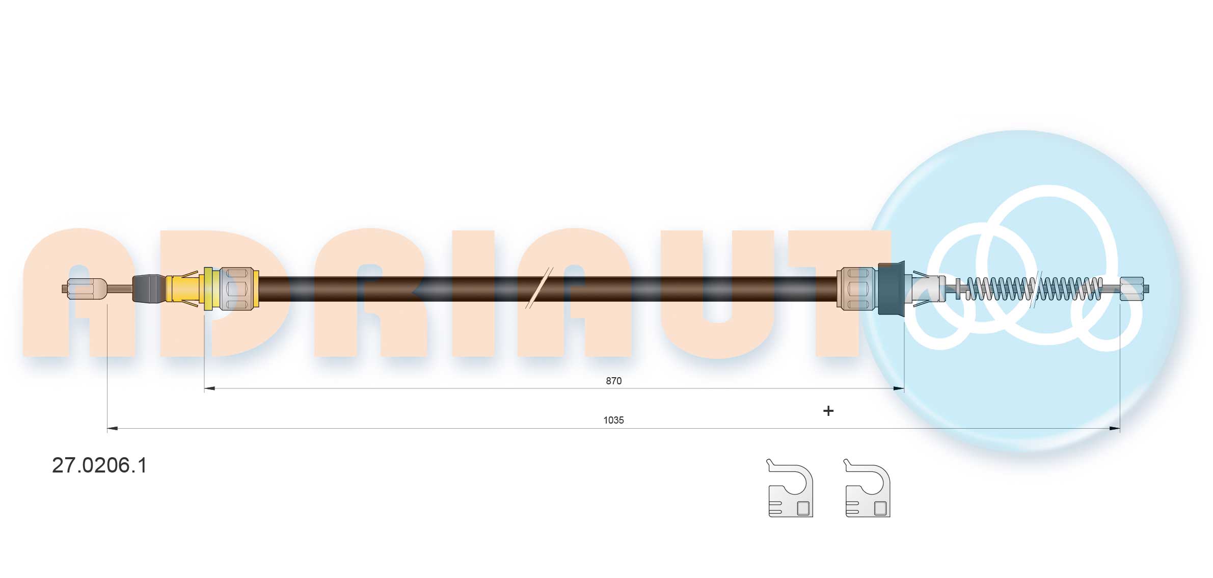 Тросовий привод, стоянкове гальмо   27.0206.1   ADRIAUTO