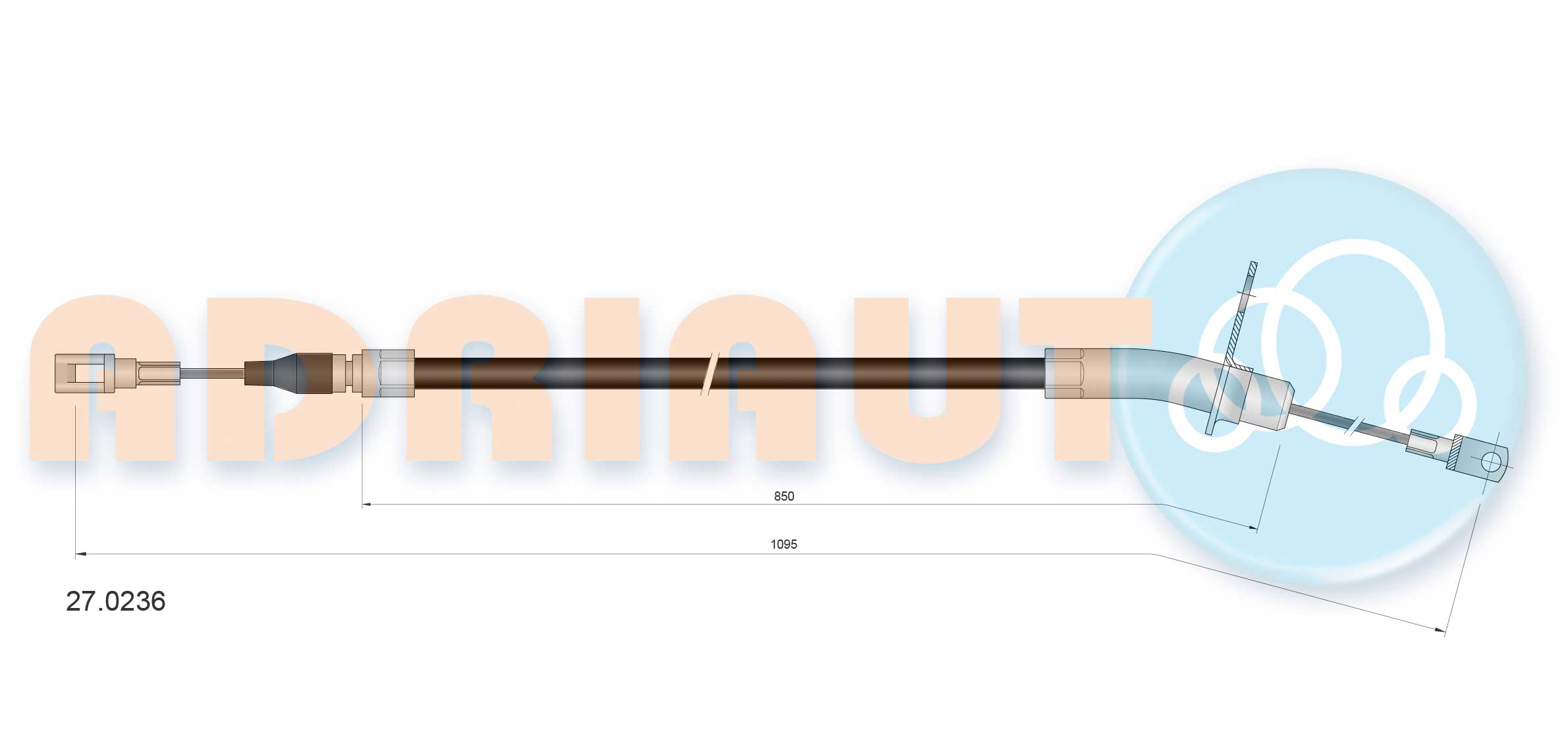 Тросовий привод, стоянкове гальмо   27.0236   ADRIAUTO