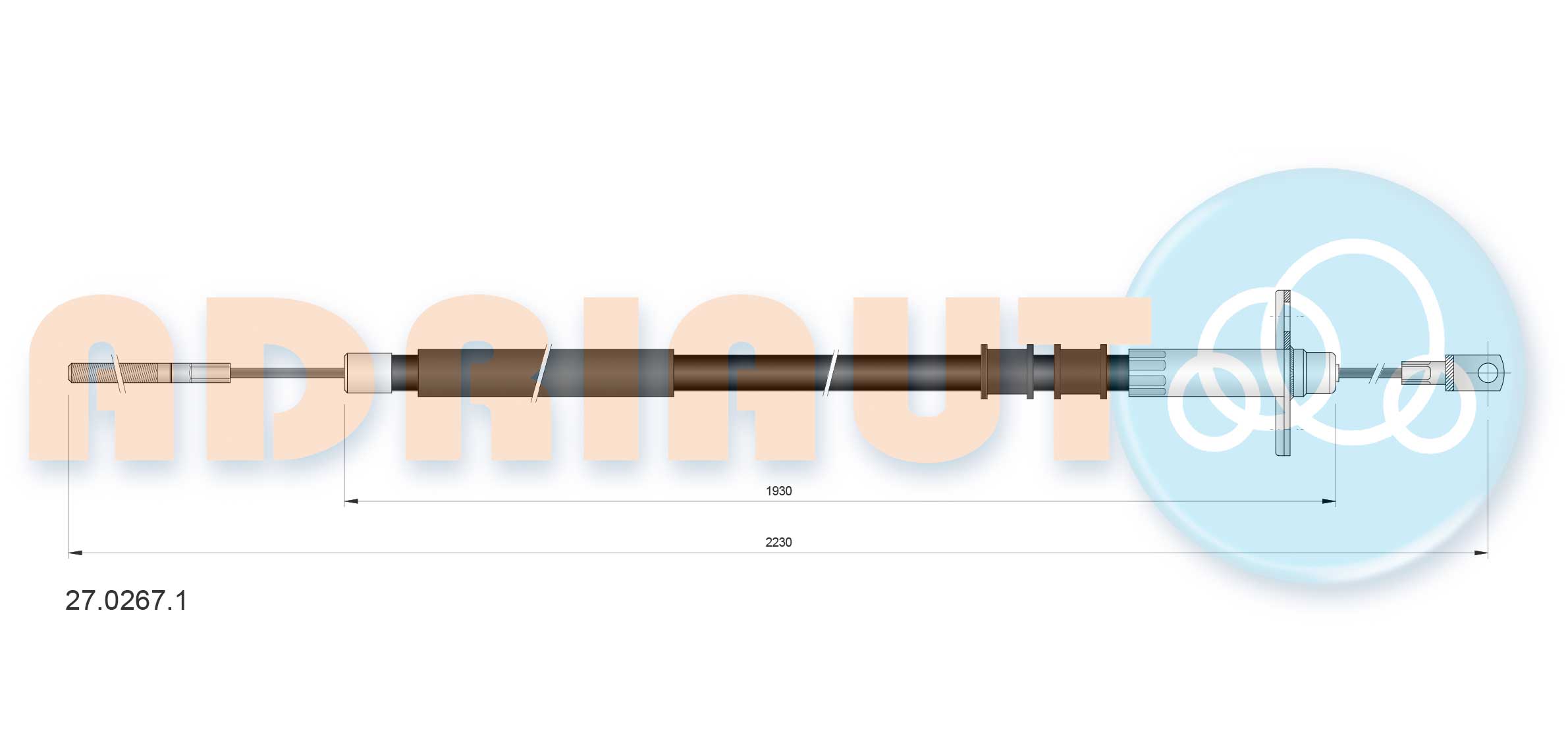 Тросовий привод, стоянкове гальмо   27.0267.1   ADRIAUTO