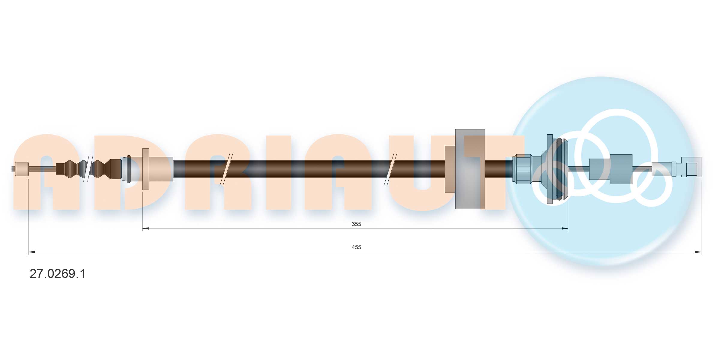 Тросовий привод, стоянкове гальмо   27.0269.1   ADRIAUTO