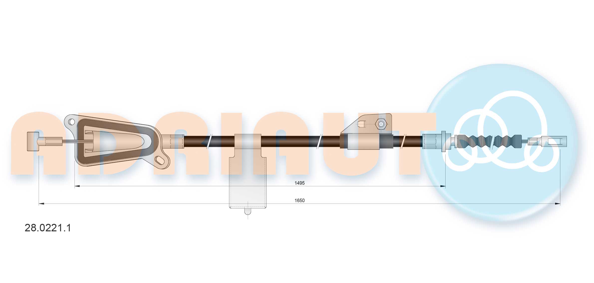 Тросик, cтояночный тормоз   28.0221.1   ADRIAUTO
