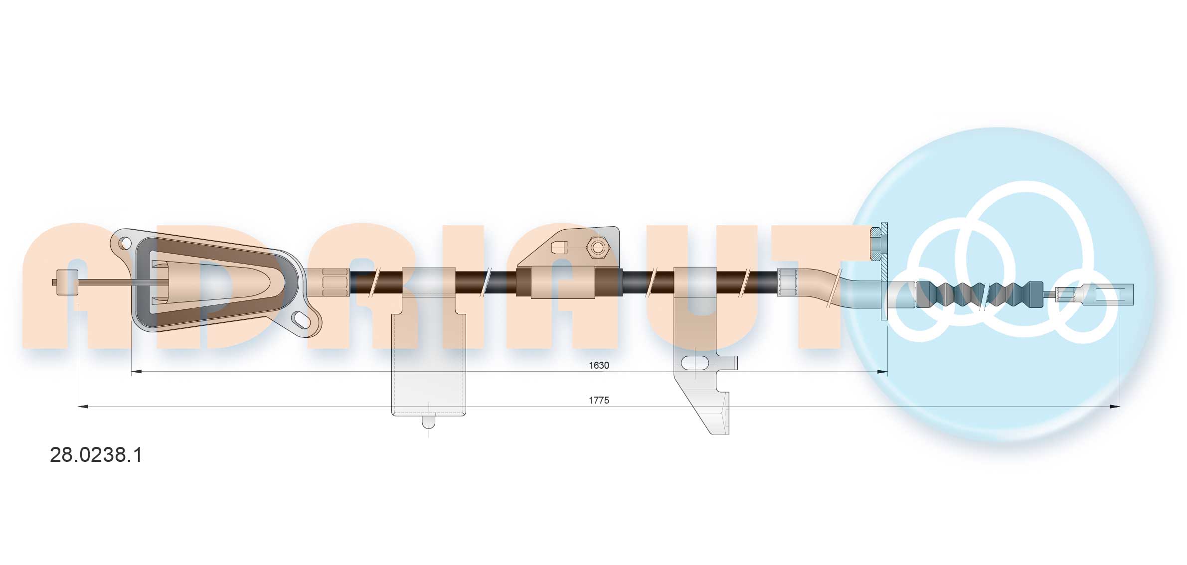 Тросовий привод, стоянкове гальмо   28.0238.1   ADRIAUTO