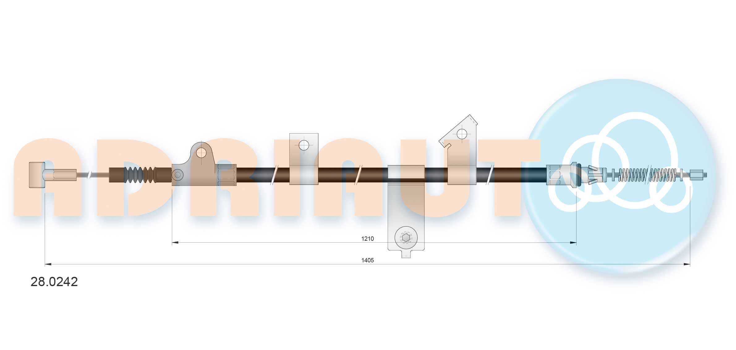 Тросовий привод, стоянкове гальмо   28.0242   ADRIAUTO