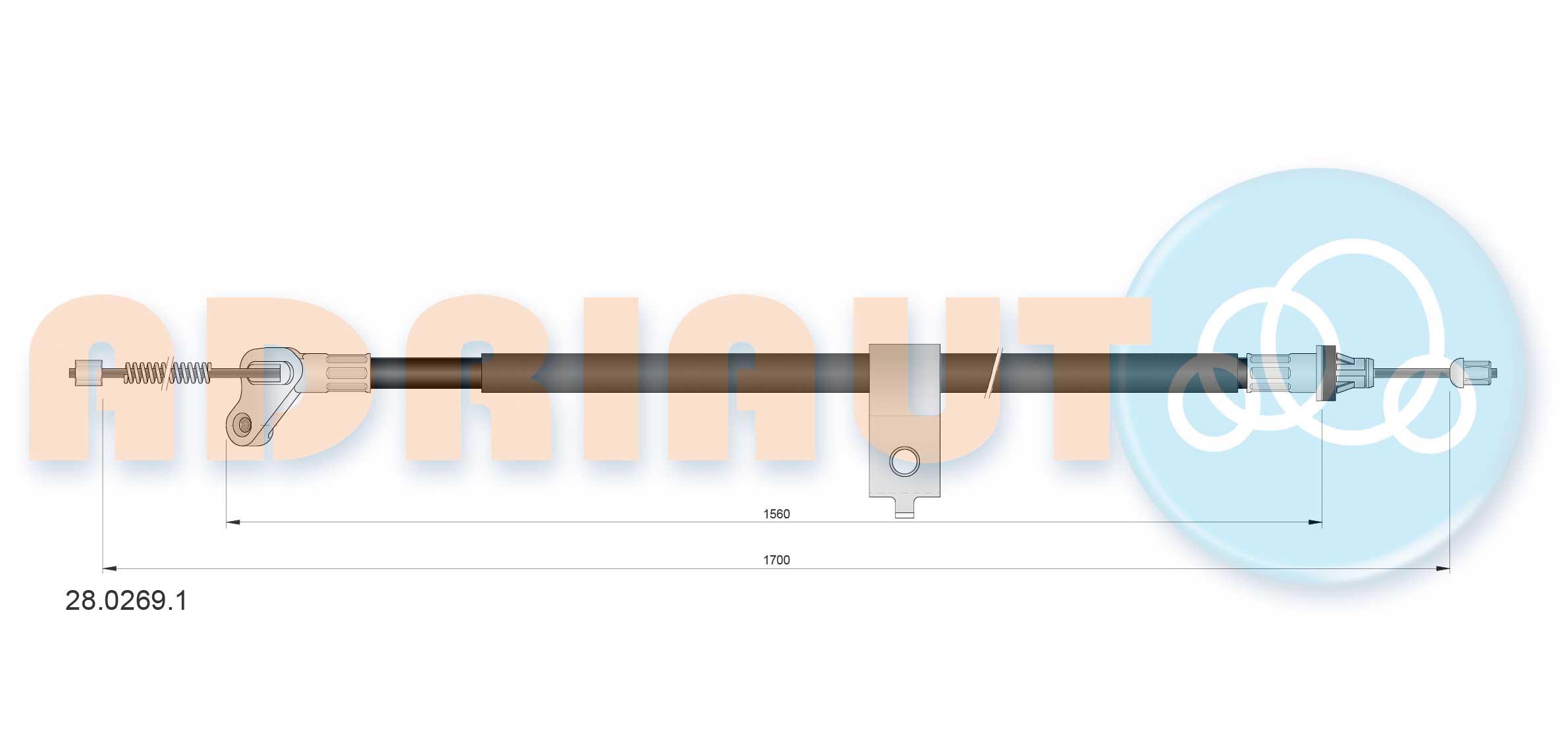 Тросик, cтояночный тормоз   28.0269.1   ADRIAUTO