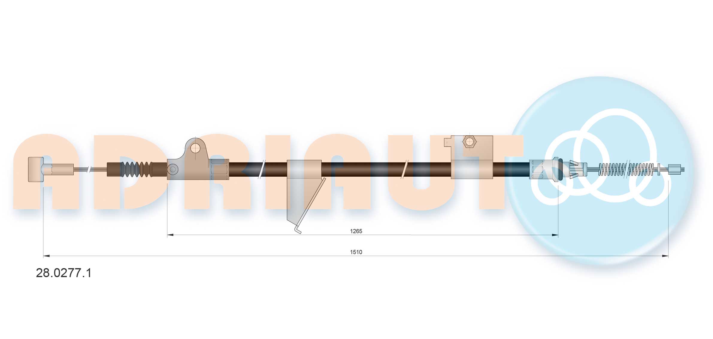 Тросик, cтояночный тормоз   28.0277.1   ADRIAUTO