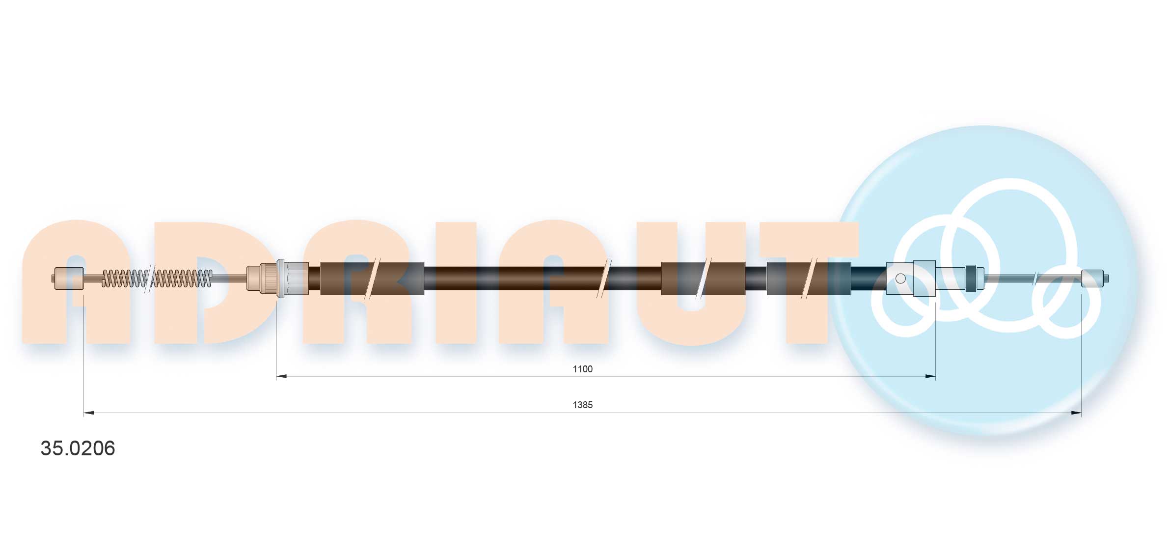 Тросовий привод, стоянкове гальмо   35.0206   ADRIAUTO