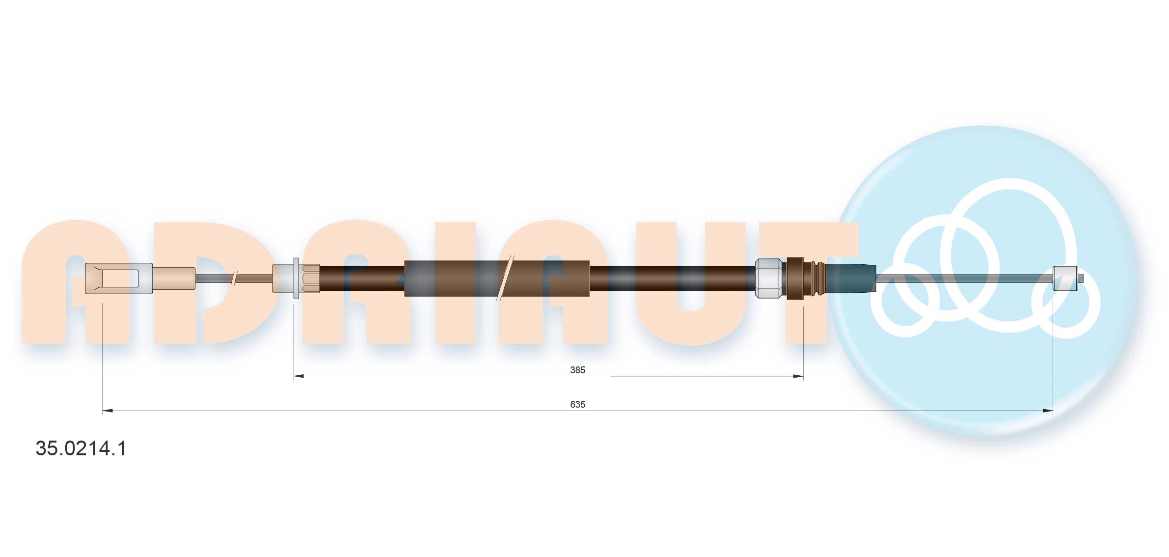 Тросовий привод, стоянкове гальмо   35.0214.1   ADRIAUTO