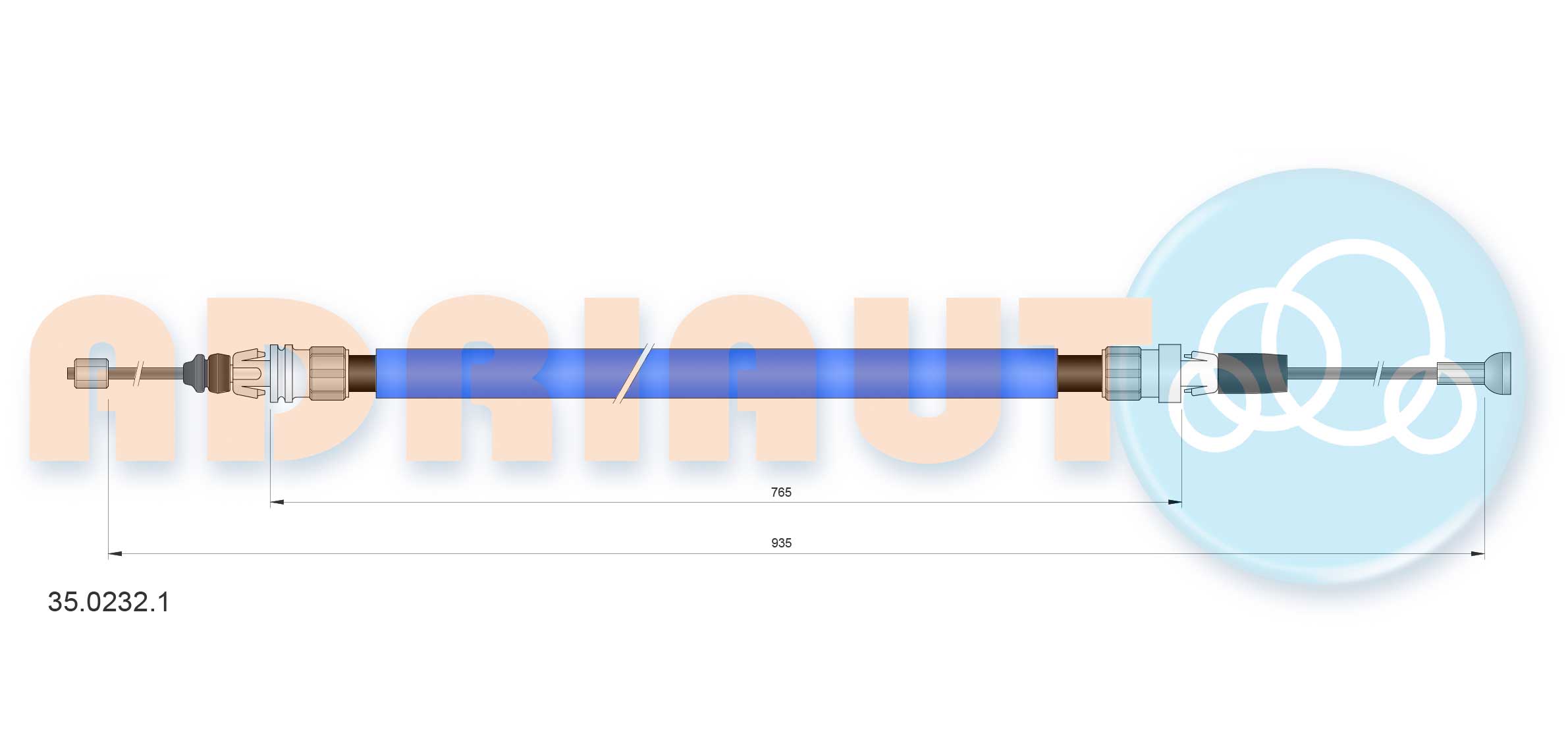 Тросик, cтояночный тормоз   35.0232.1   ADRIAUTO