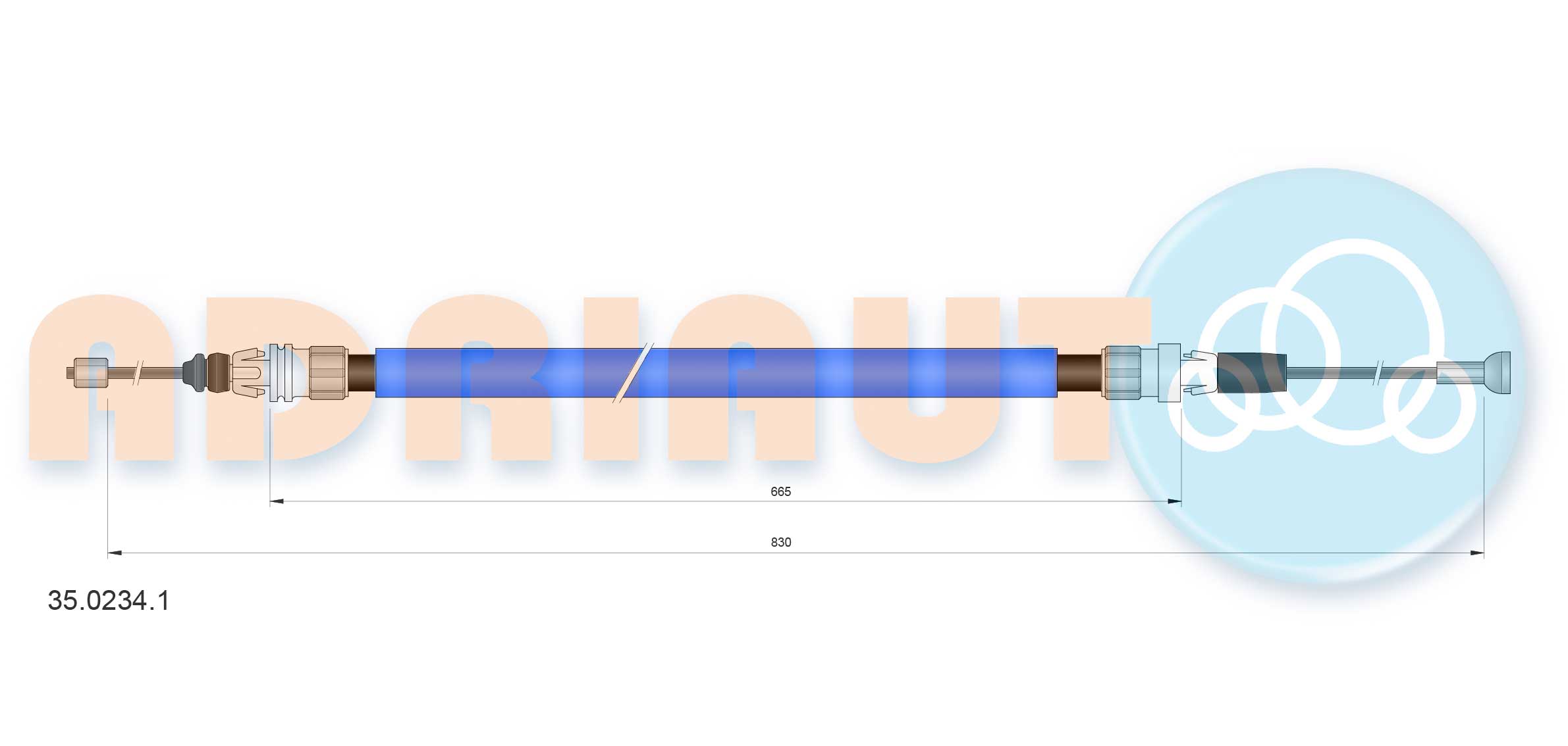 Тросовий привод, стоянкове гальмо   35.0234.1   ADRIAUTO