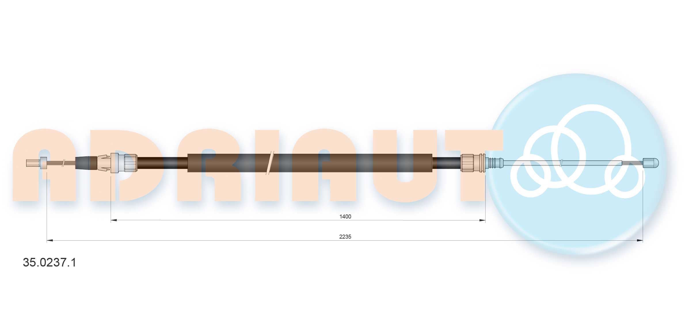 Тросик, cтояночный тормоз   35.0237.1   ADRIAUTO