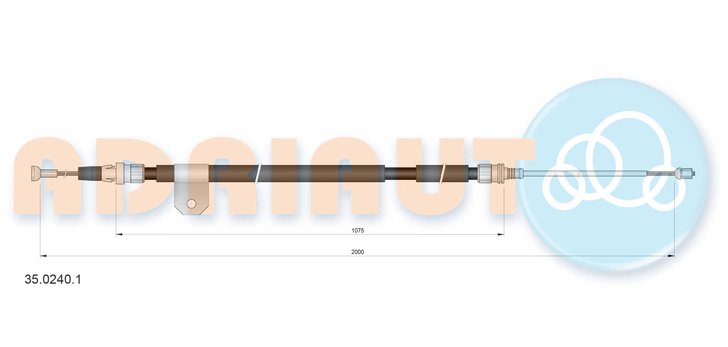 Тросик, cтояночный тормоз   35.0240.1   ADRIAUTO