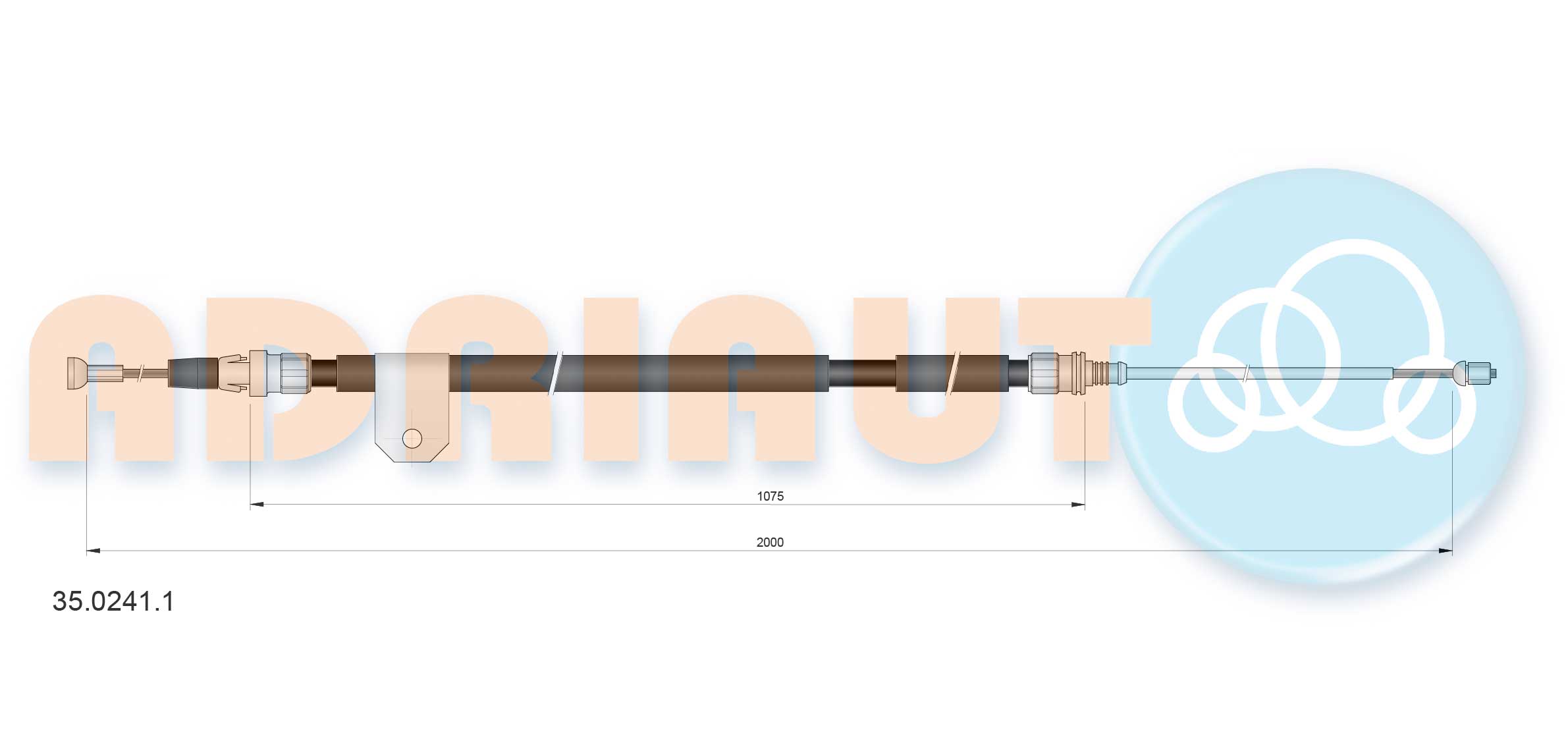 Тросик, cтояночный тормоз   35.0241.1   ADRIAUTO