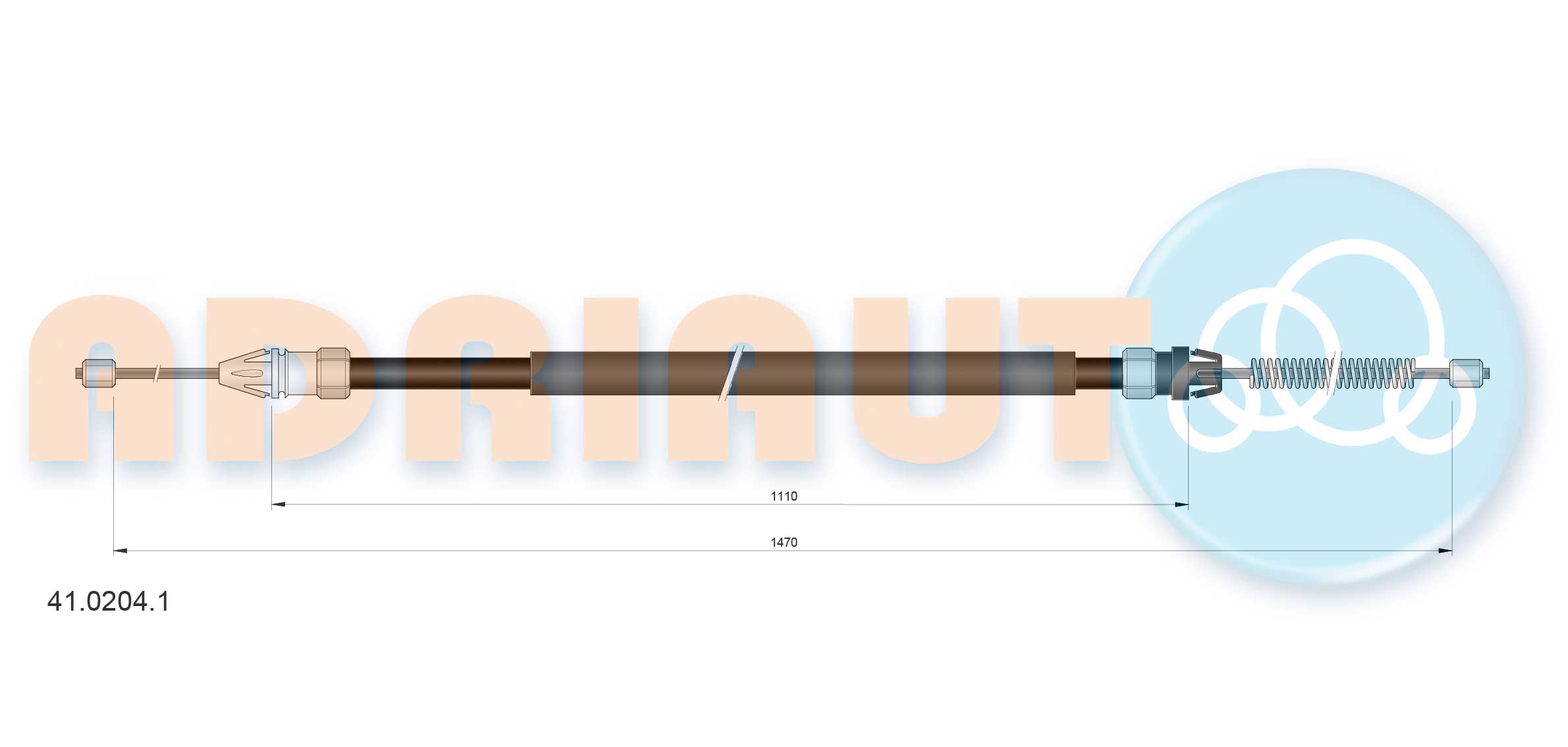 Тросовий привод, стоянкове гальмо   41.0204.1   ADRIAUTO