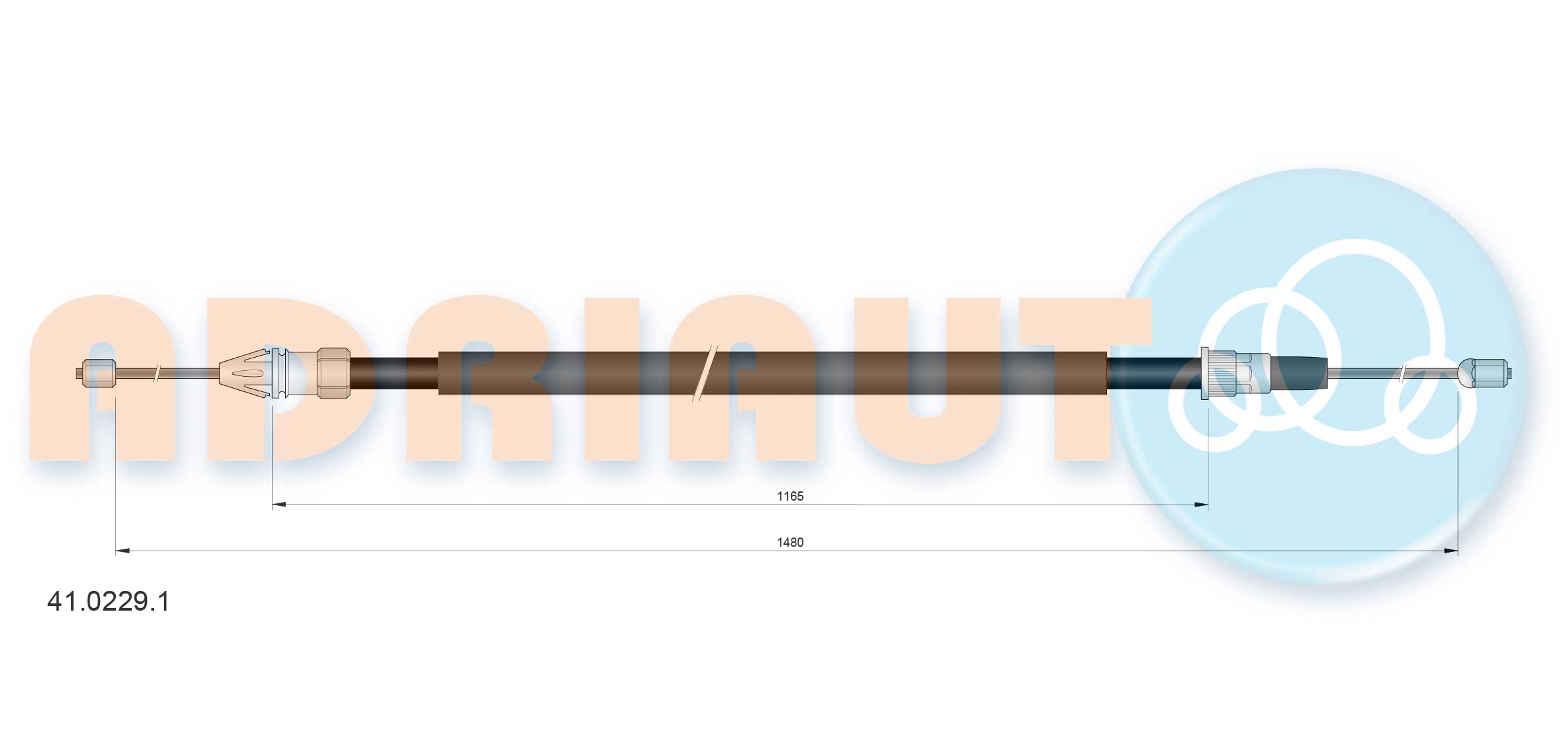 Тросик, cтояночный тормоз   41.0229.1   ADRIAUTO