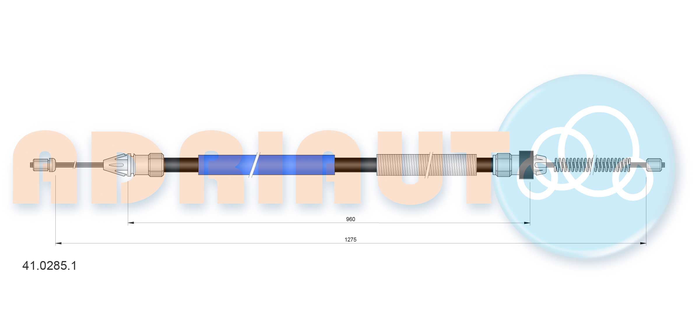 Тросик, cтояночный тормоз   41.0285.1   ADRIAUTO