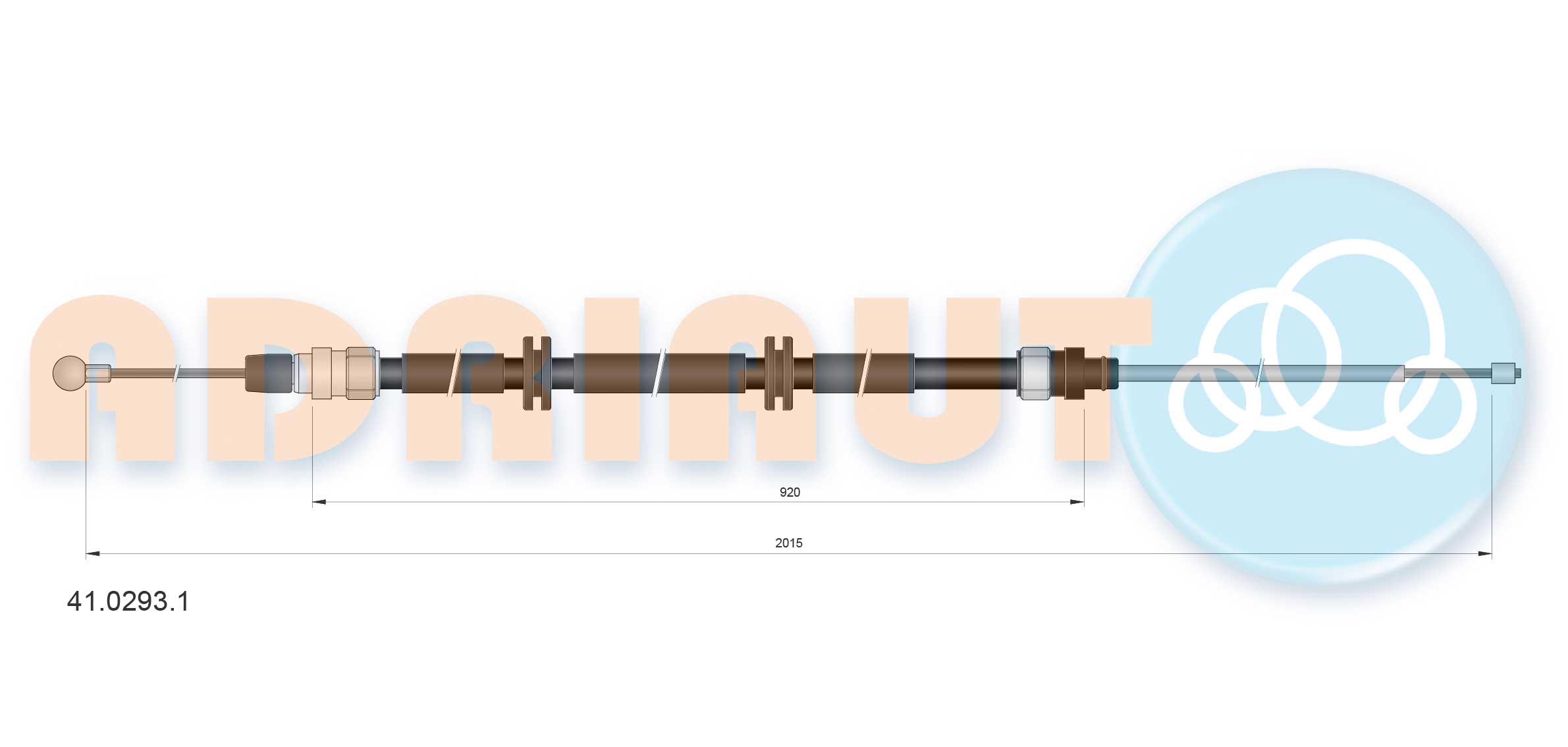 Тросик, cтояночный тормоз   41.0293.1   ADRIAUTO