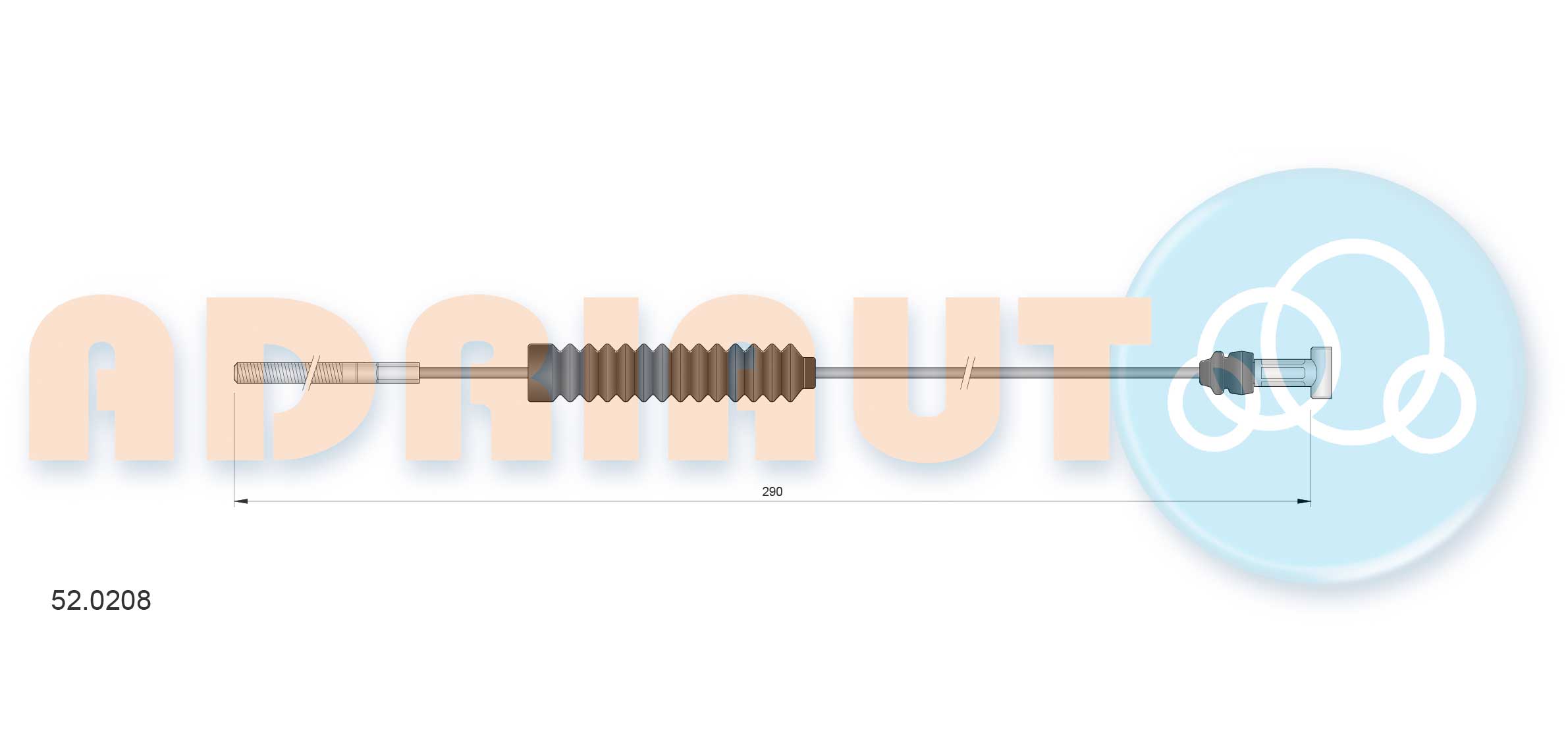 Тросик, cтояночный тормоз   52.0208   ADRIAUTO