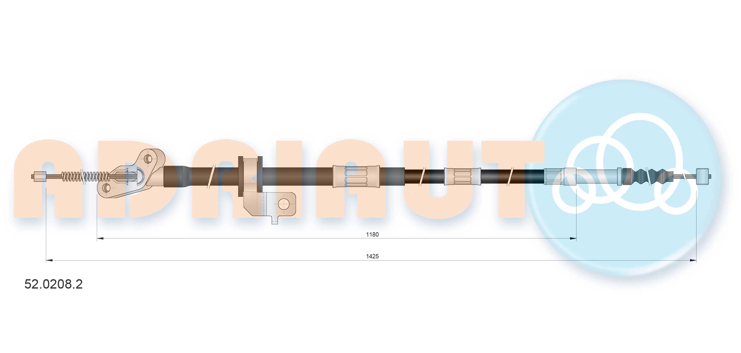 Тросовий привод, стоянкове гальмо   52.0208.2   ADRIAUTO