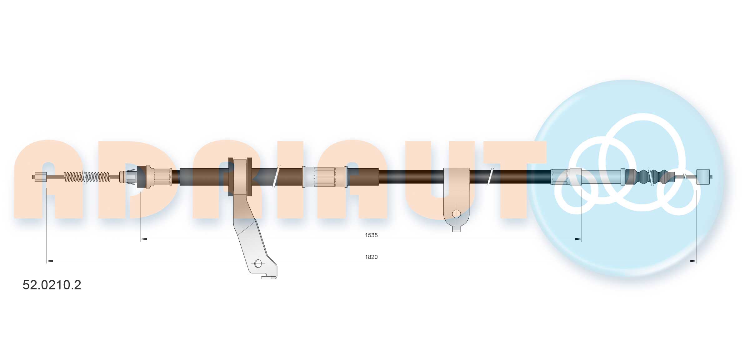 Тросовий привод, стоянкове гальмо   52.0210.2   ADRIAUTO