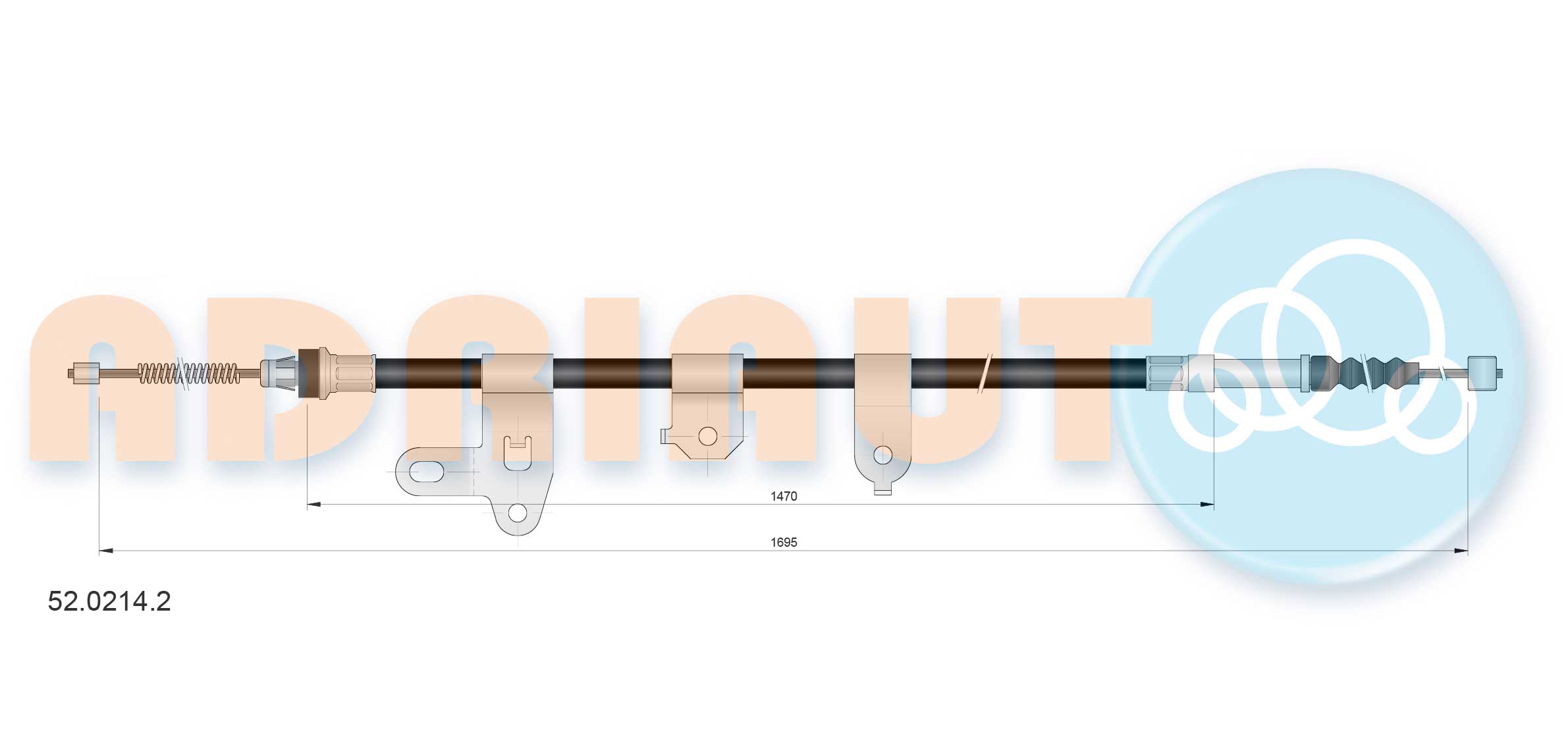 Тросовий привод, стоянкове гальмо   52.0214.2   ADRIAUTO