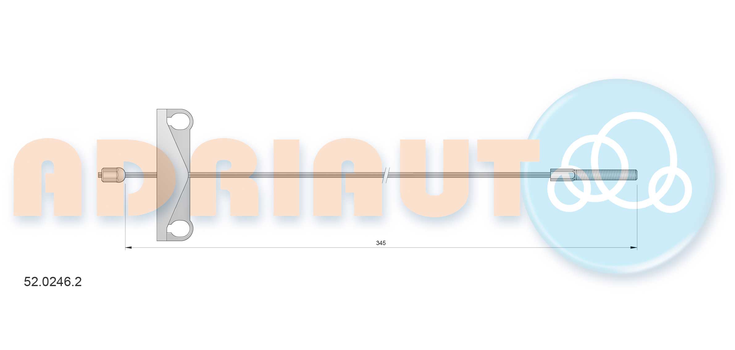 Тросик, cтояночный тормоз   52.0246.2   ADRIAUTO