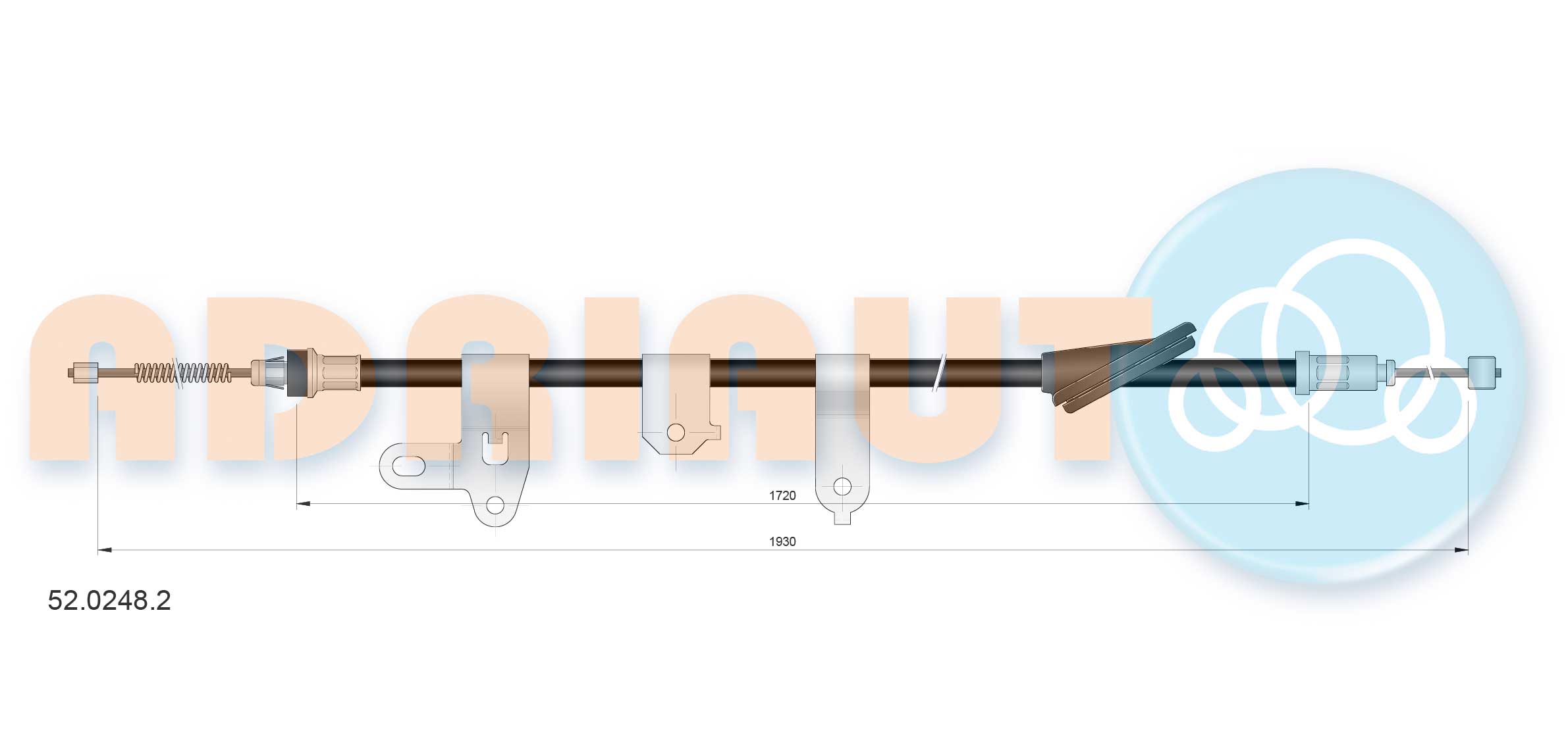 Тросовий привод, стоянкове гальмо   52.0248.2   ADRIAUTO