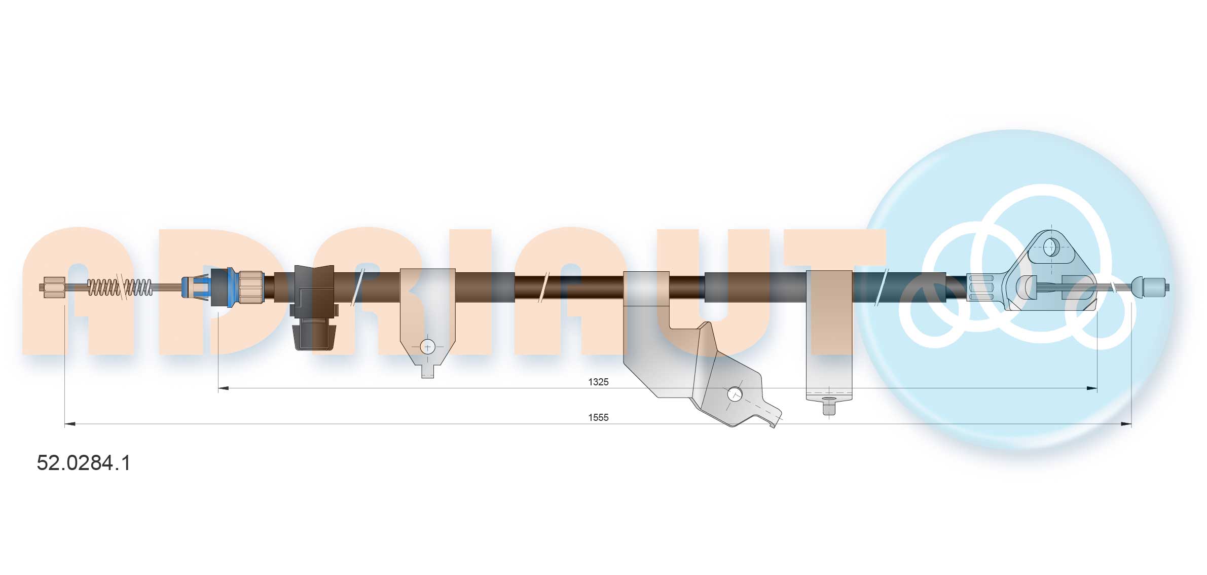 Тросовий привод, стоянкове гальмо   52.0284.1   ADRIAUTO